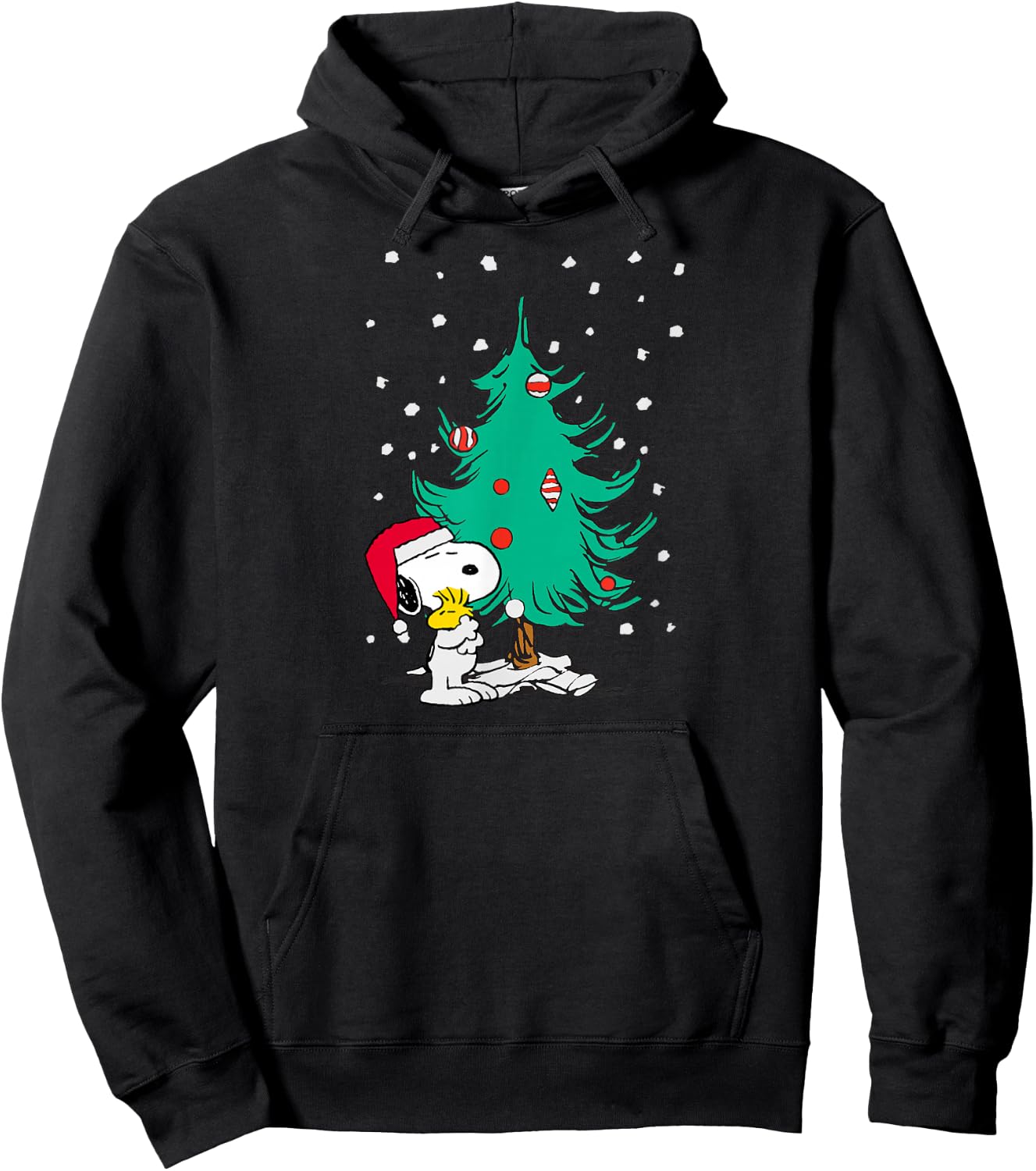 Peanuts Snoopy Holiday Christmas Tree Hoodie - Hoodie | Black