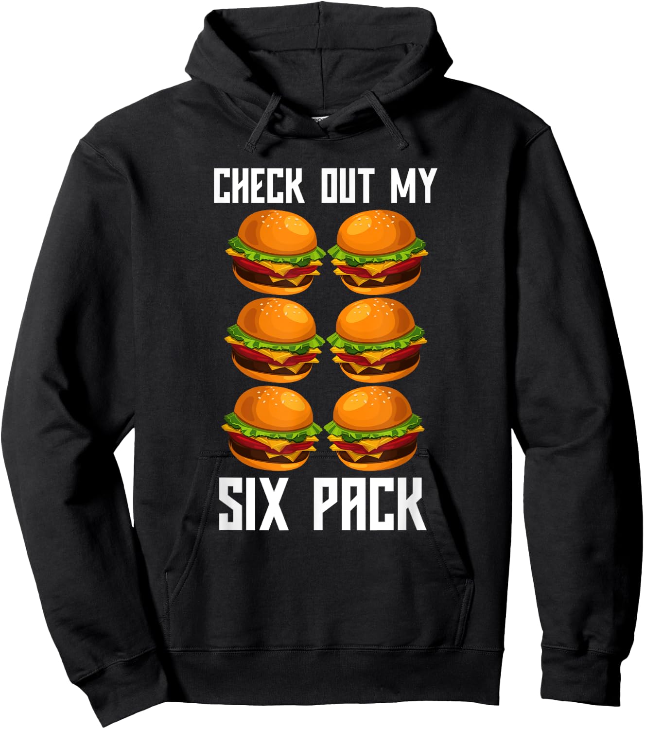 Check Out My Six Pack Burger Shirt Funny Gym Hoodie - Hoodie | Black