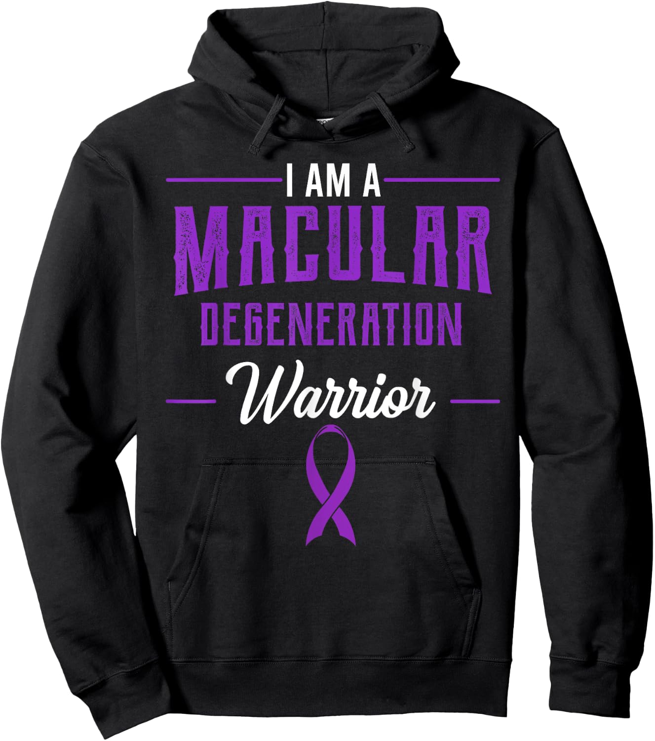 Macular Degeneration AMD ARMD Age-Related Warrior Supporters Hoodie - Hoodie | Black