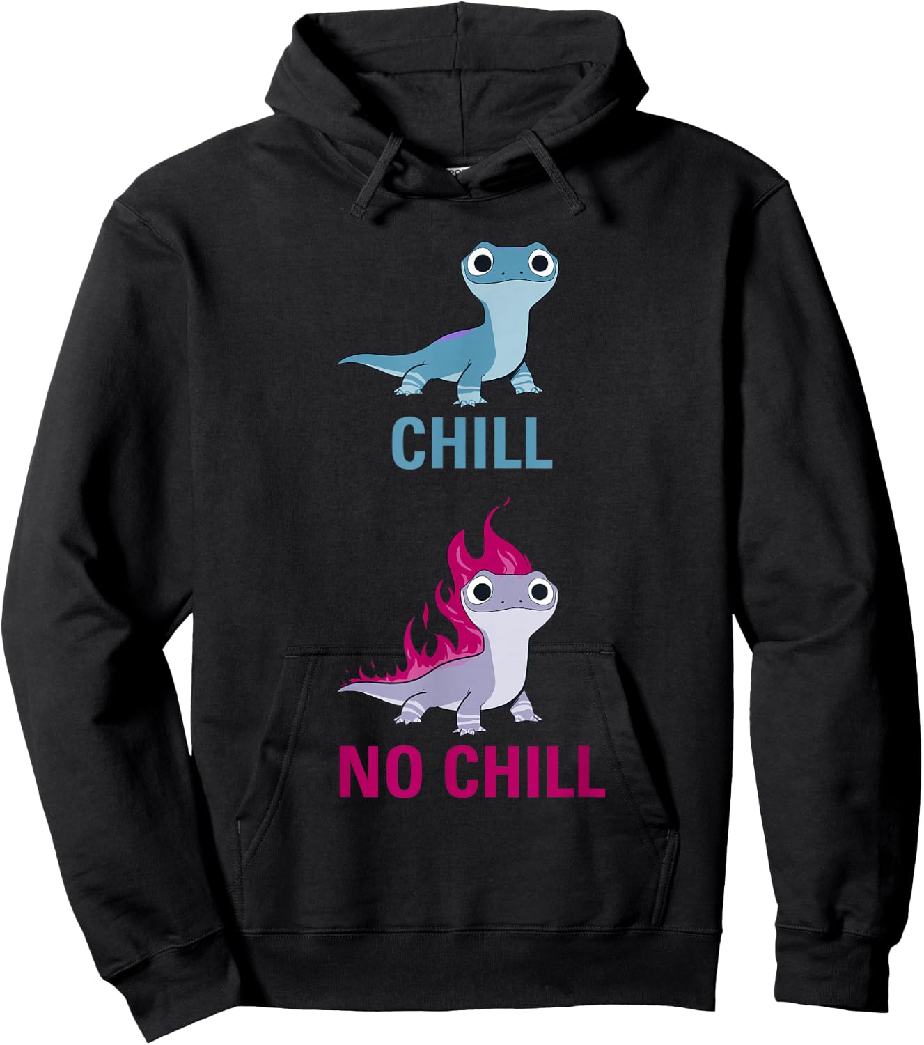 Disney Frozen 2 Salamander Chill vs No Chill Hoodie - Hoodie | Black