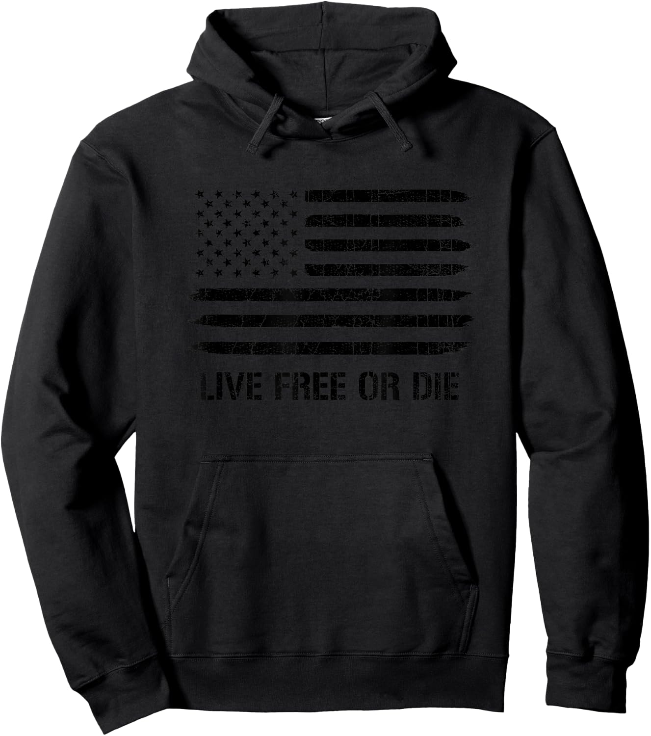 Live Free or Die 2nd Amendment American Flag Hoodie - Hoodie | Black