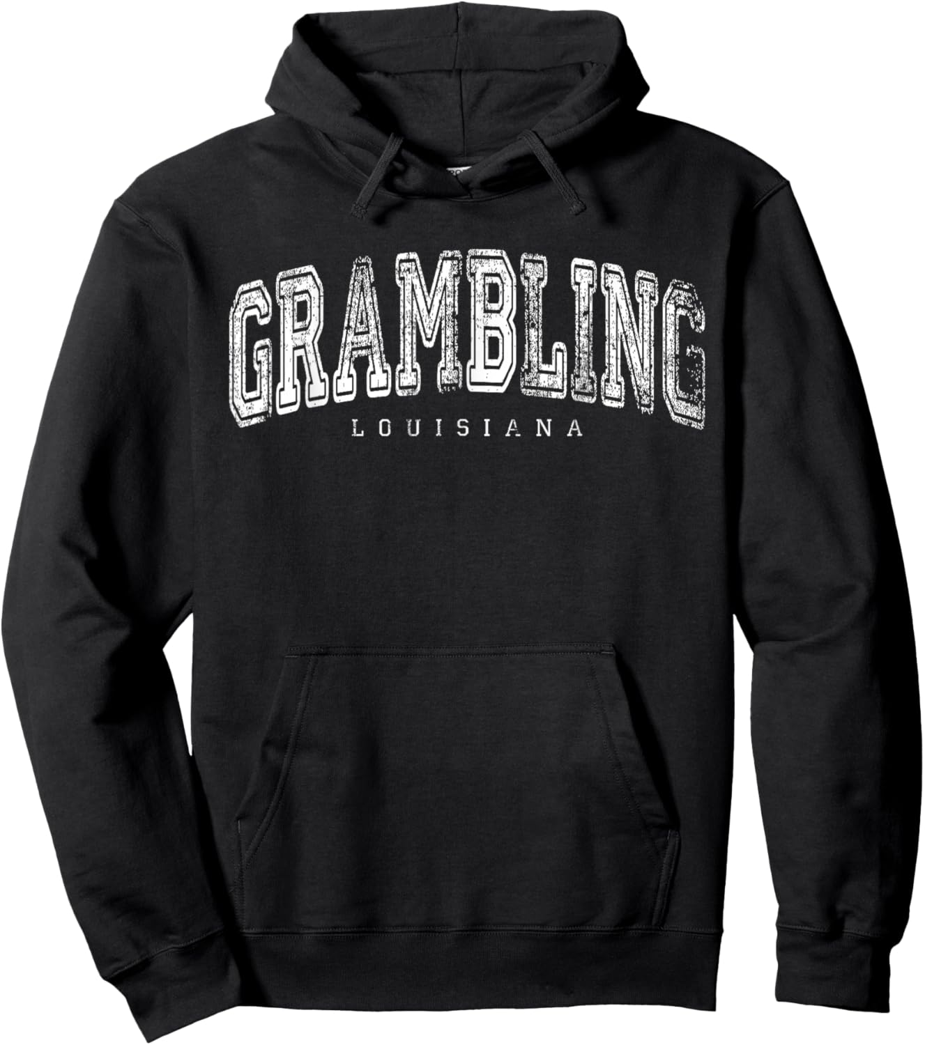 Grambling Louisiana Vintage Retro US City State Travel Hoodie - Hoodie | Black