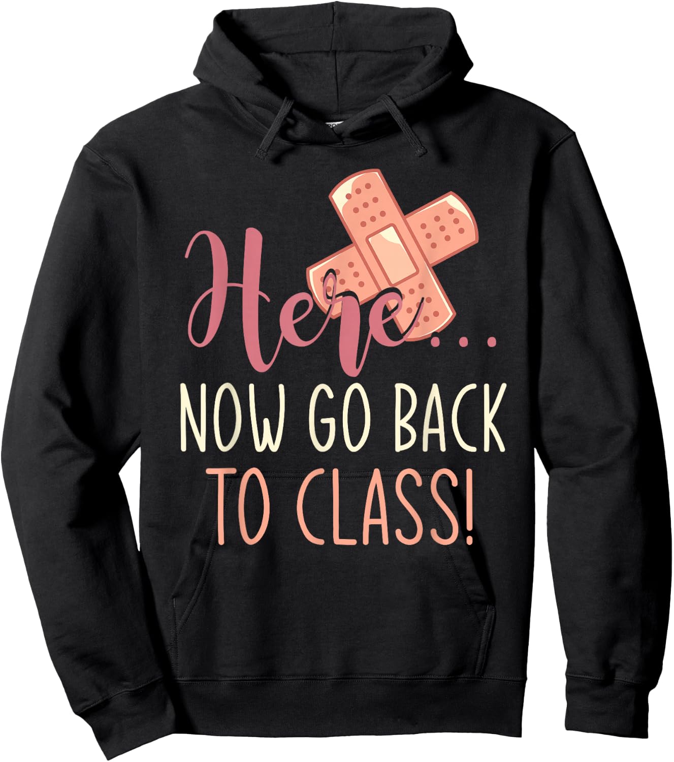 School Nurse Plaster Funny Nurse Hoodie - Hoodie | Black