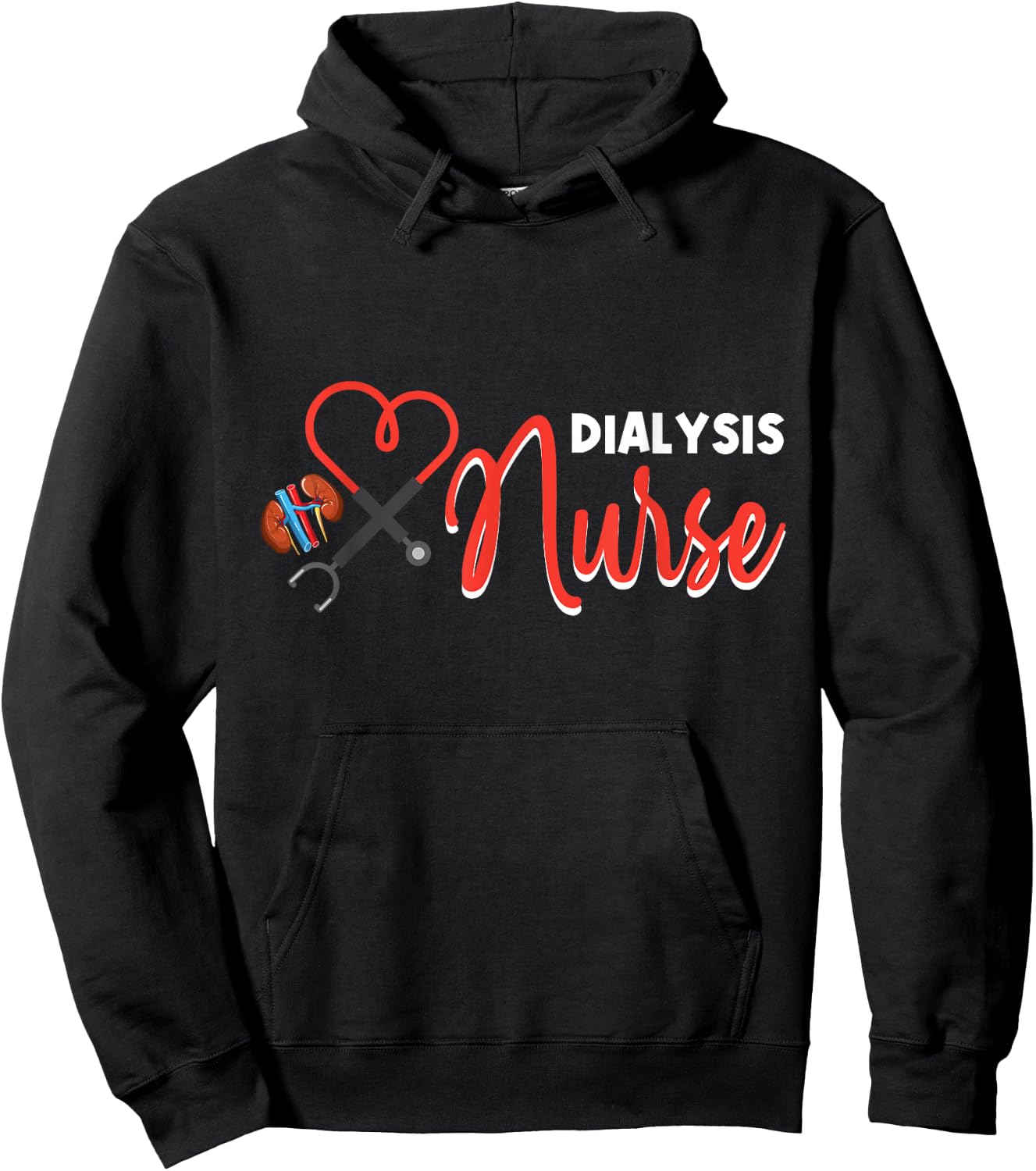 Dialysis Nurse Gifts for Technician Heart Nephrology Nursing Hoodie - Hoodie | Black