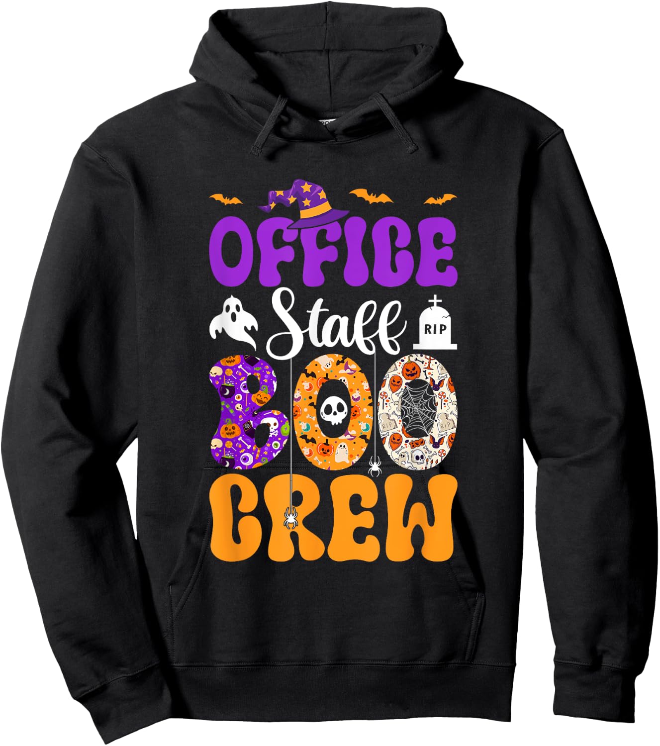 Office Staff Boo Crew Matching Autumn Halloween Costume Hoodie - Hoodie | Black