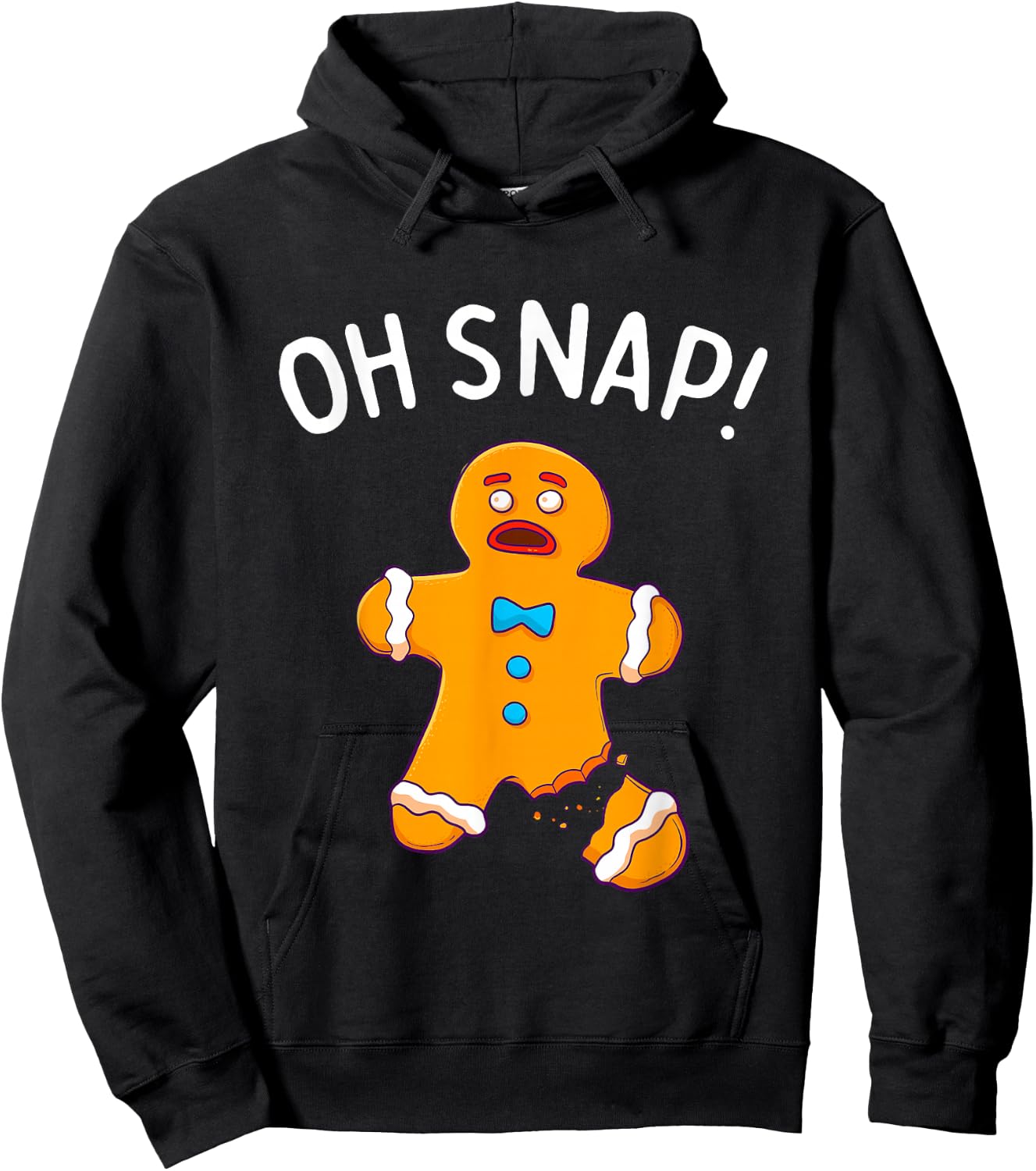 Gingerbread Man Oh Snap Christmas Funny Cookie Baking Gift Short Sleeve Hoodie - Hoodie | Black