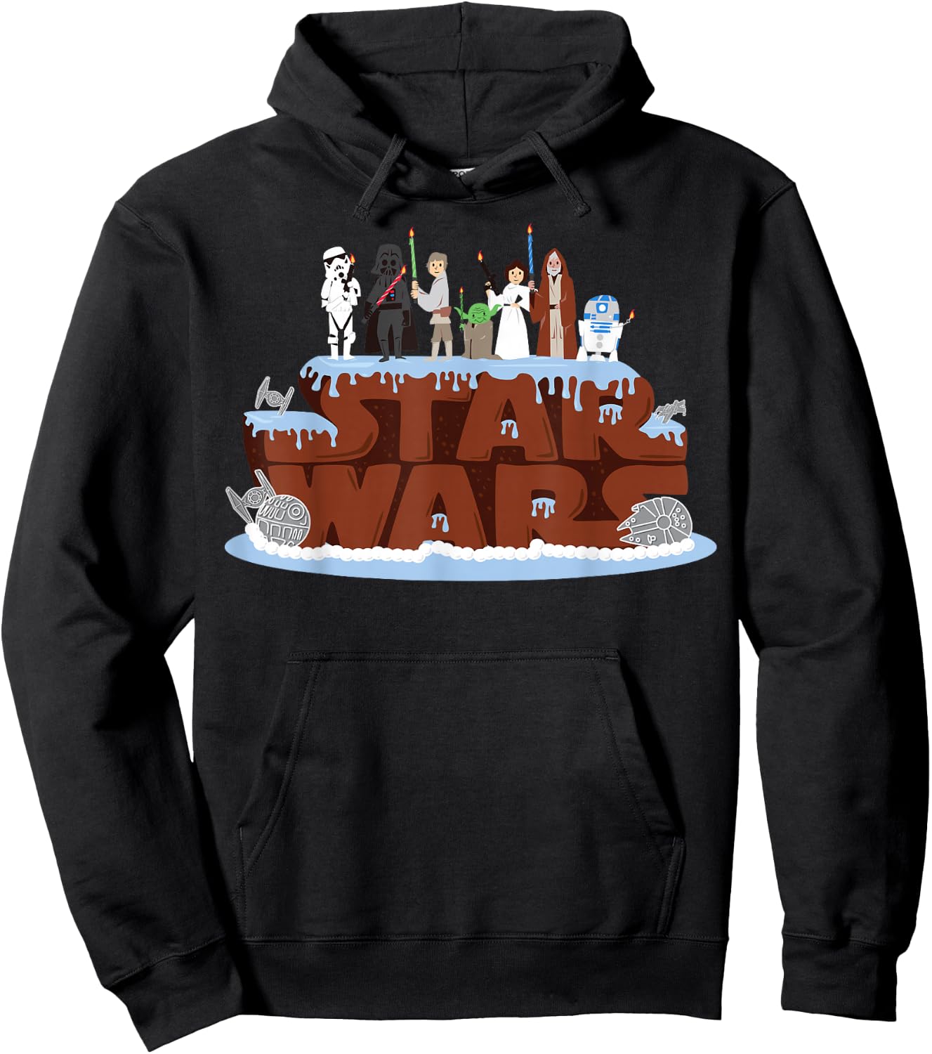 Star Wars Character Birthday Cake Hoodie - Hoodie | Black