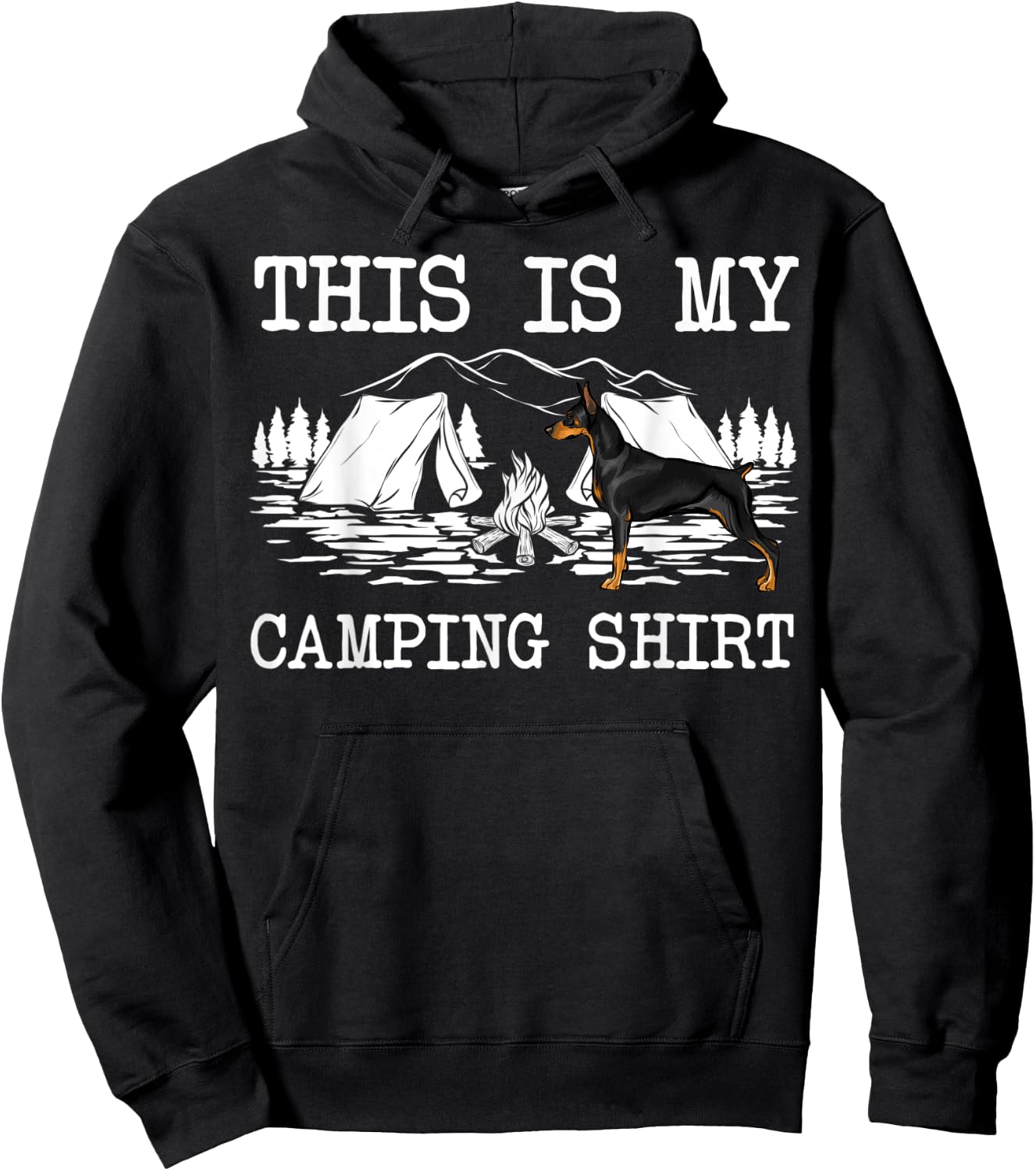 Campfire Doberman Pinscher Dog This Is My Camping Hoodie - Hoodie | Black