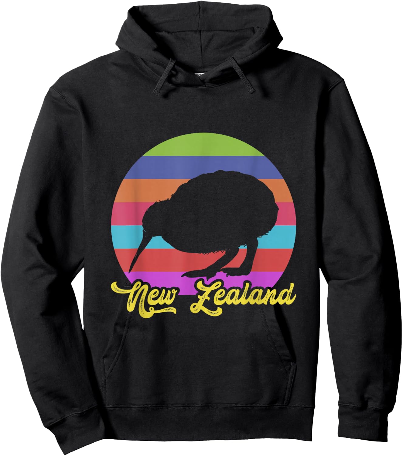Cute Bird Lover colorful NZ Kiwi New Zealand Hoodie - Hoodie | Black