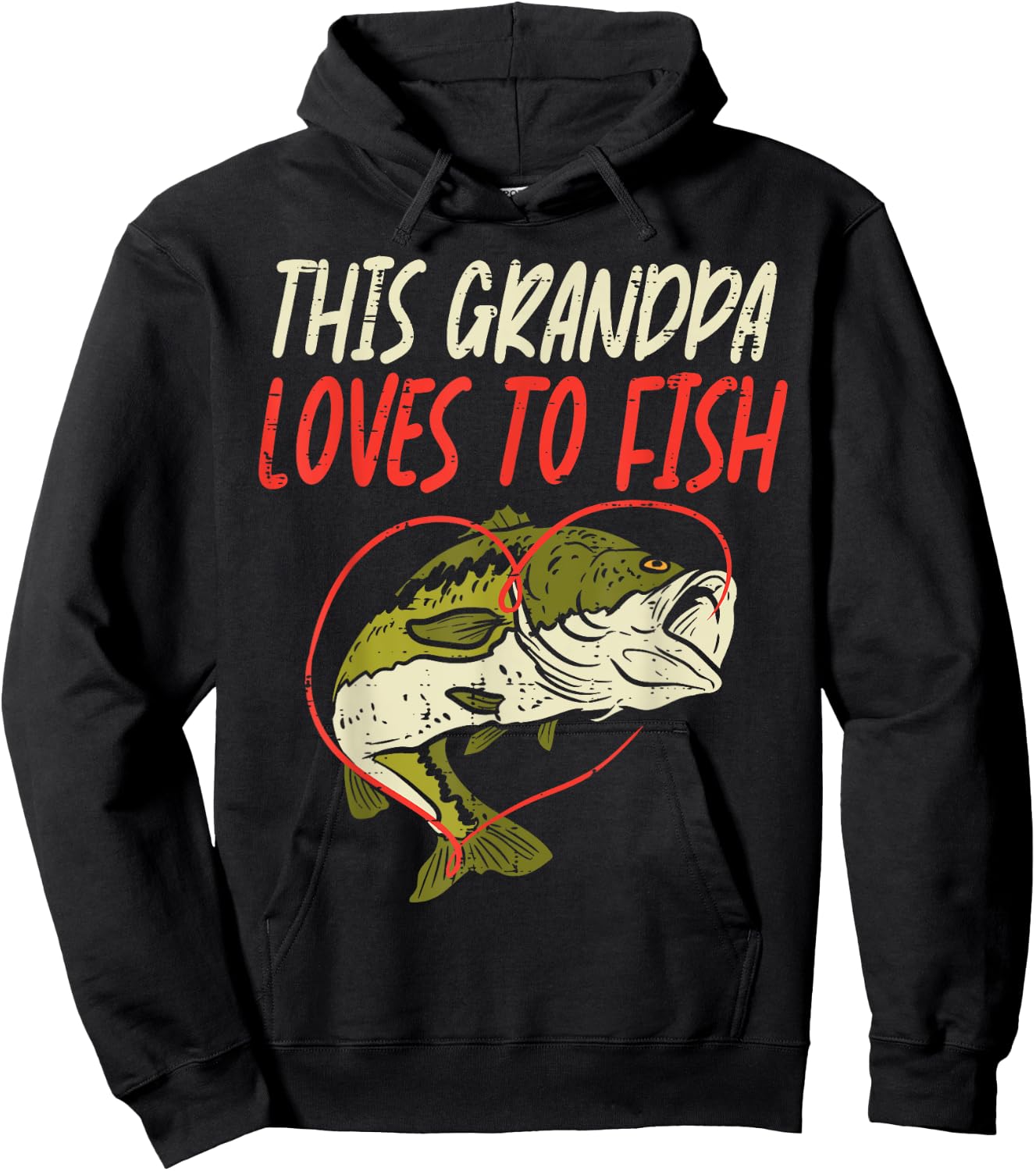 This Grandpa Loves To Fish Bass Fishing Family Matching Gift Hoodie - Hoodie | Black