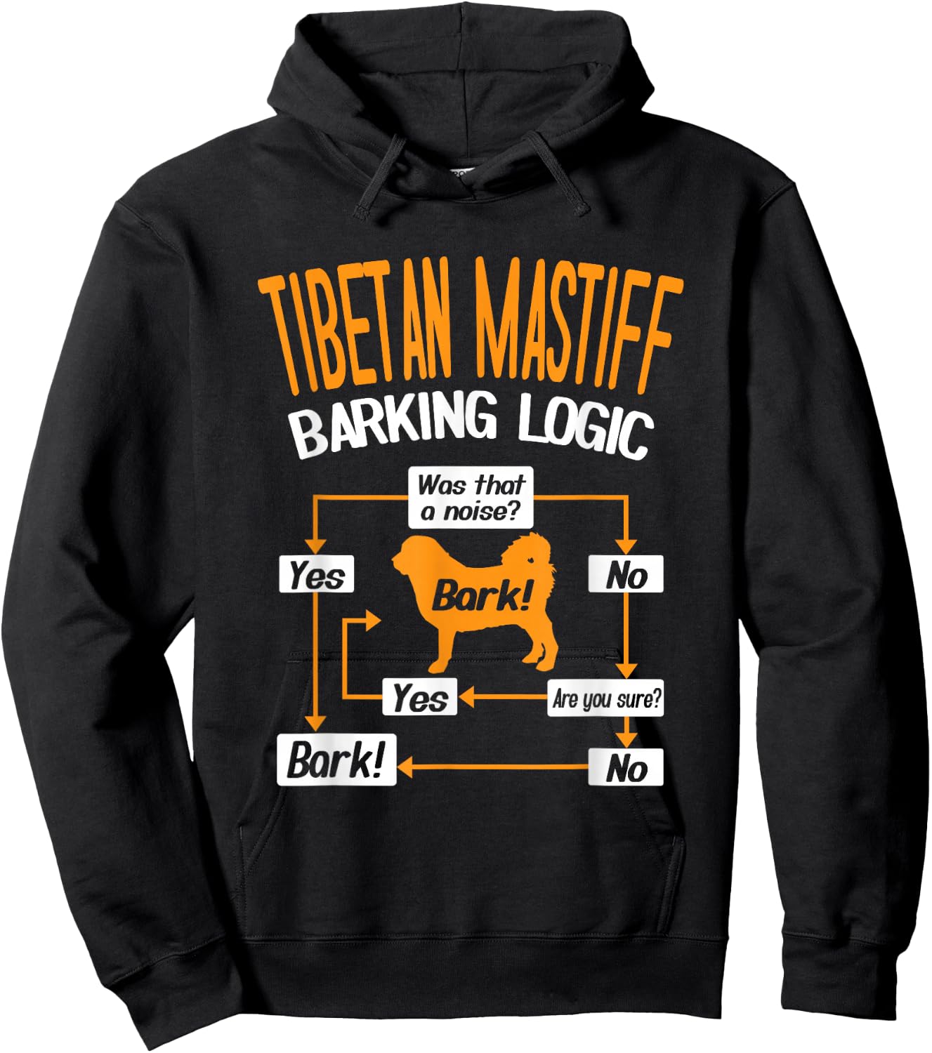 Tibetan Mastiff Barking Logic Dog Lover Hoodie - Hoodie | Black