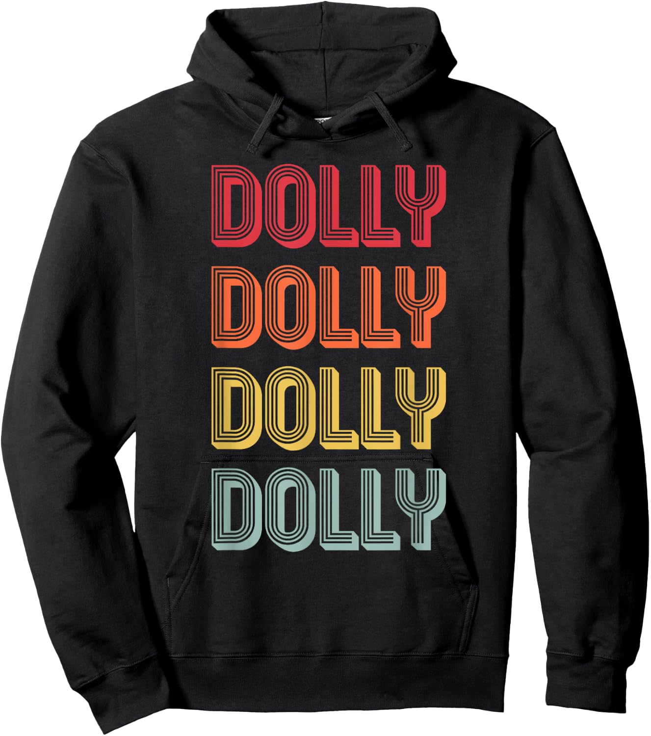 DOLLY Gift Name Personalized Retro Vintage 80s 90s Birthday Hoodie - Hoodie | Black