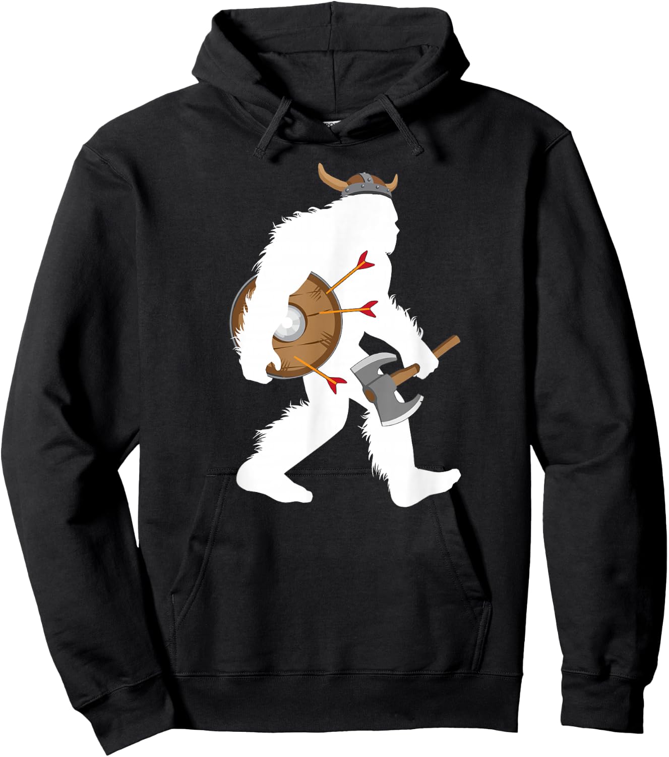 Bigfoot Viking Cryptid Norse Myth Sasquatch Hoodie - Hoodie | Black