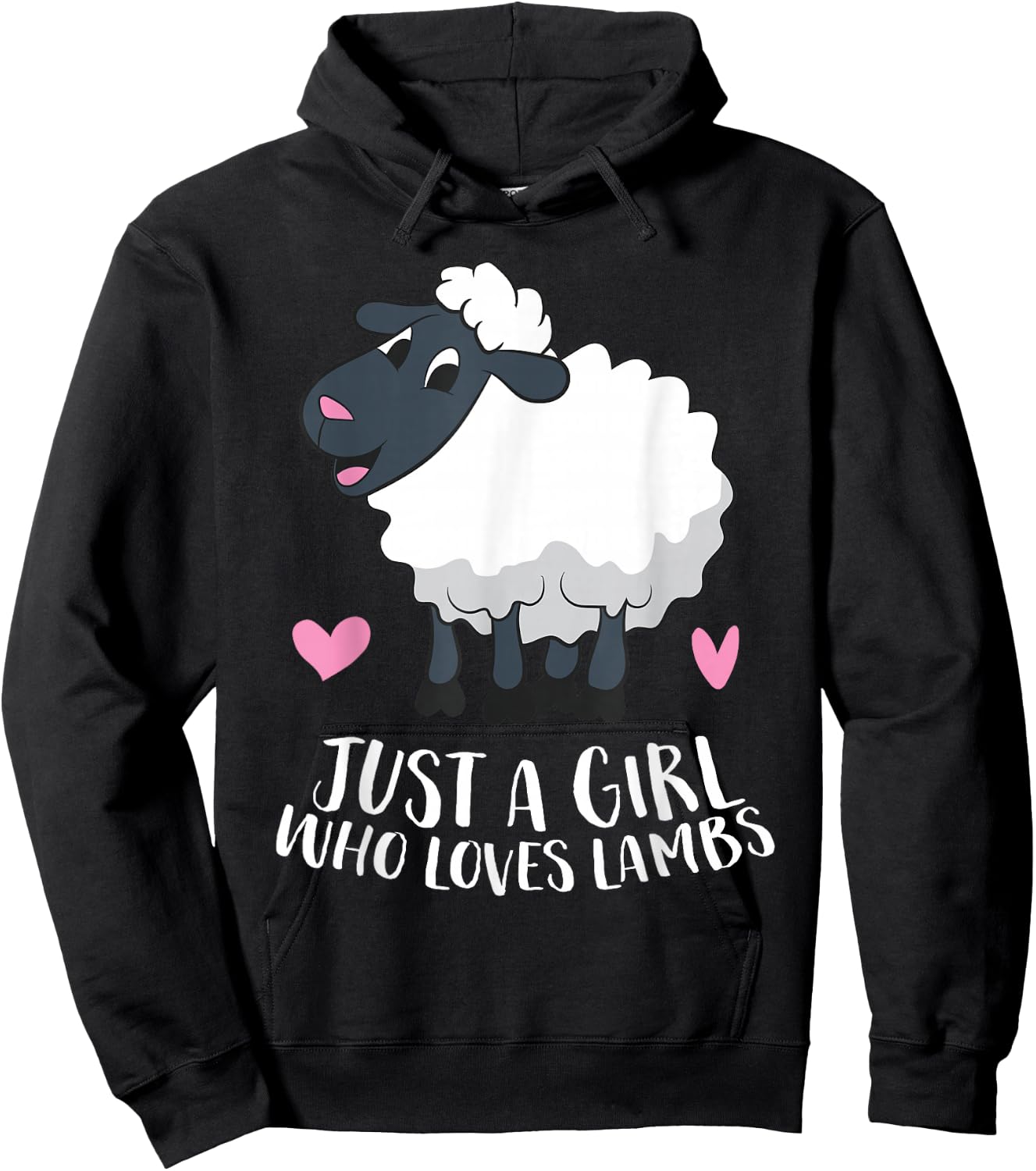 Just a Girl Who Loves Lambs Cute Sheep Girl Hoodie - Hoodie | Black