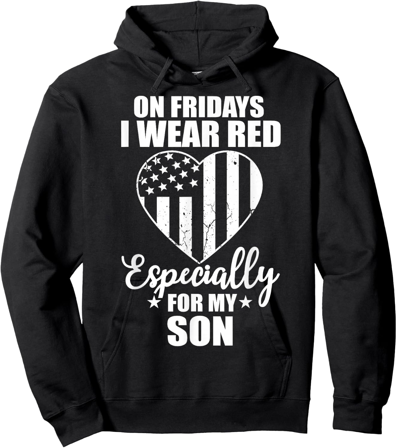 Red Friday for My Son Military Troops Deployed Wear Hoodie - Hoodie | Black