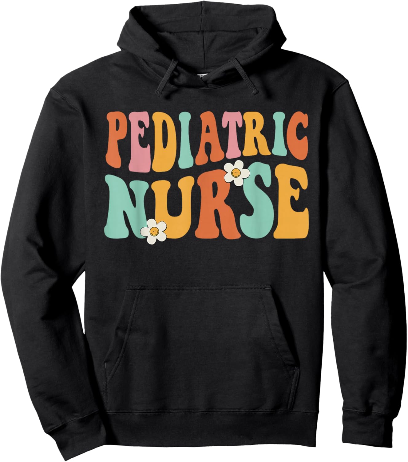 Pediatric Nurse PEDS Nursing Appreciation Pediatric Groovy Hoodie - Hoodie | Black