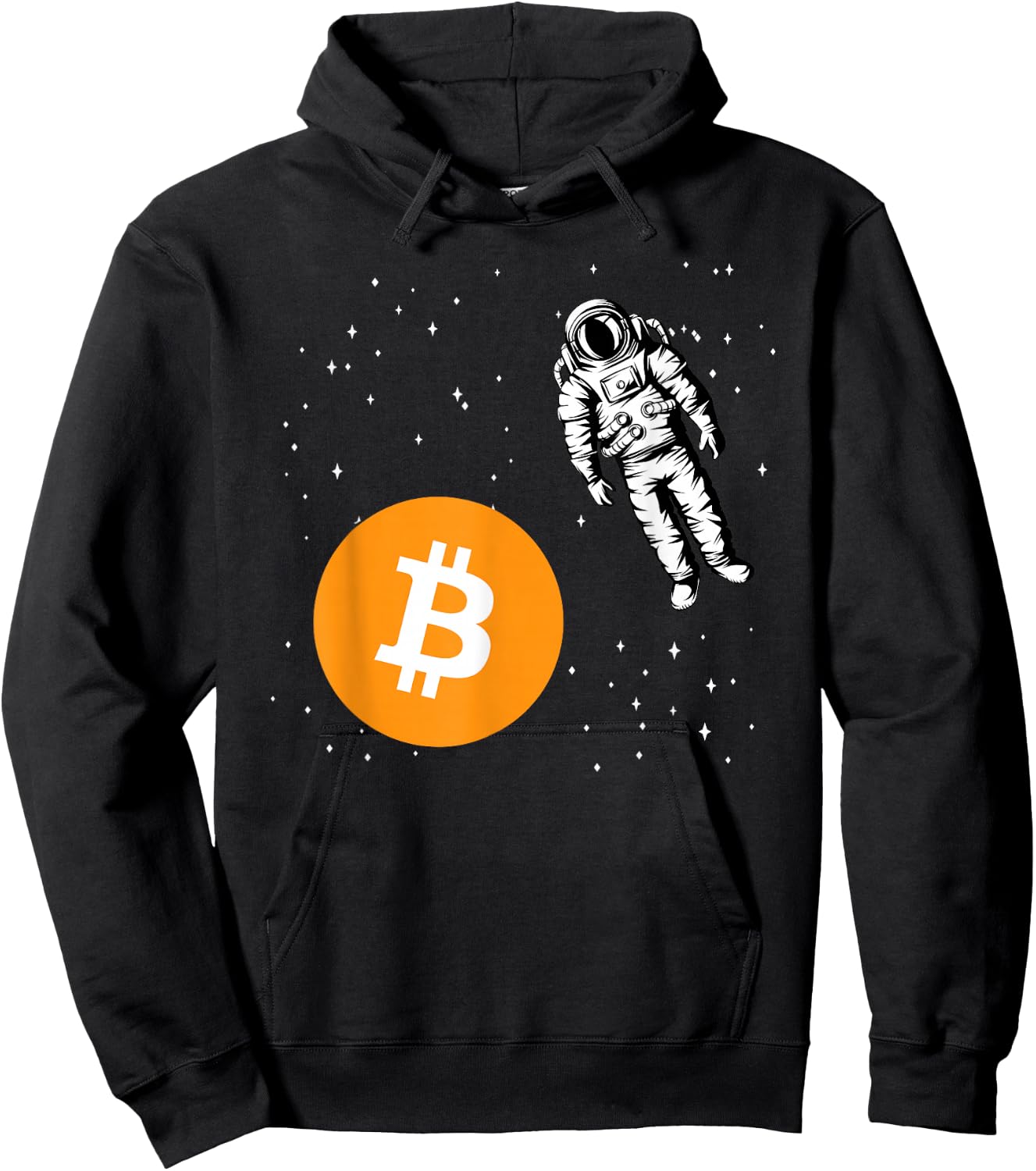Astronaut BTC To The Moon - Crypto Trader Bitcoin Investor Hoodie - Hoodie | Black