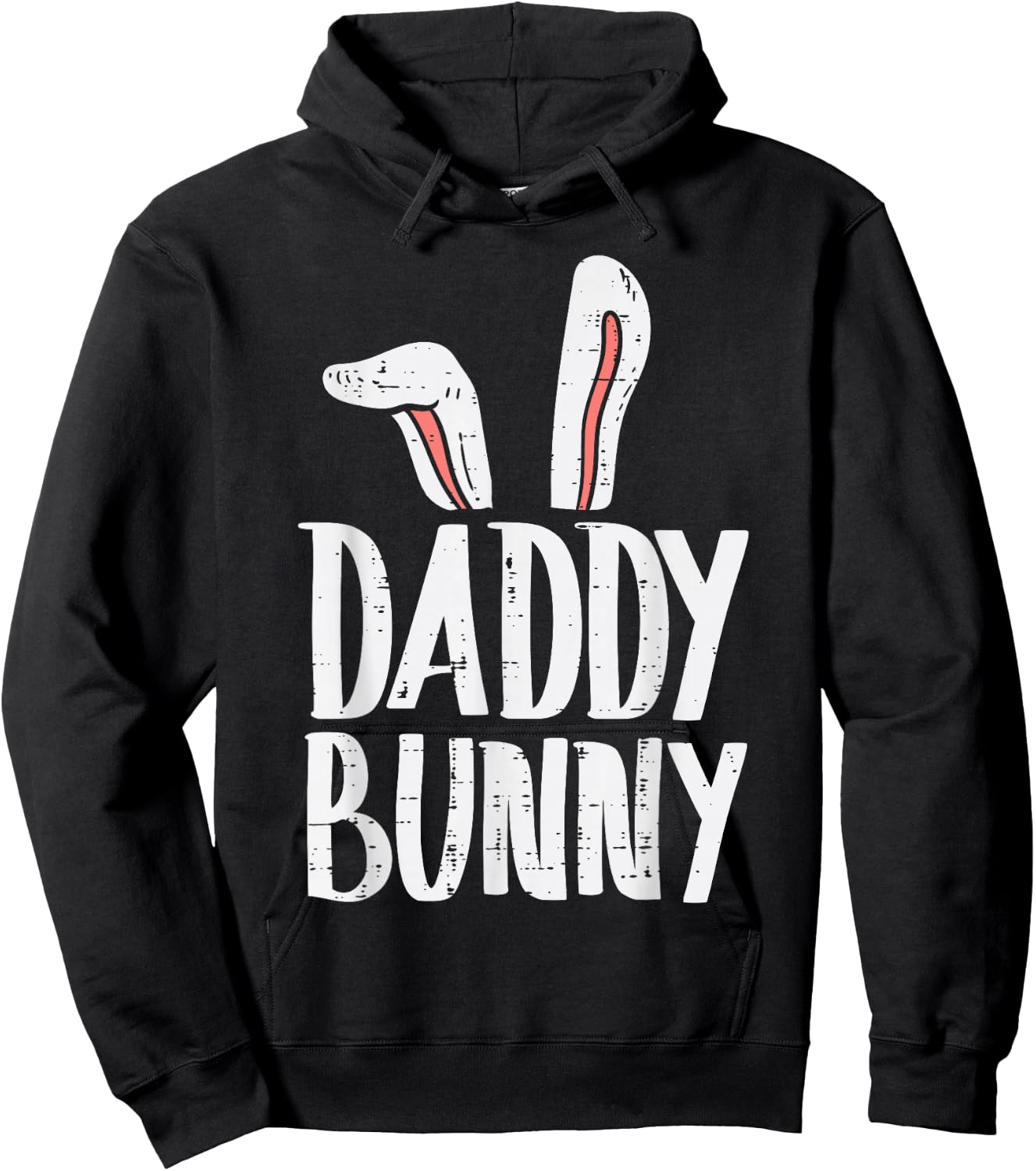 Daddy Bunny Ears Easter Family Matching Dad Father Papa Men Hoodie - Hoodie | Black