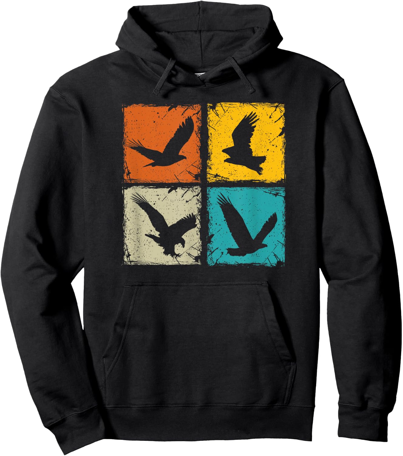 Retro squares falcons eagles falconry hawking falconer gift Hoodie - Hoodie | Black