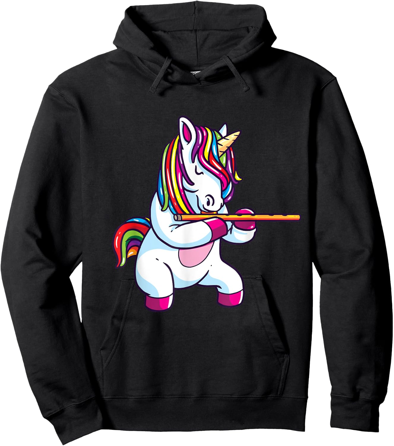 Flute Gift Shirt Marching Chapel Flute Unicorn Hoodie - Hoodie | Black