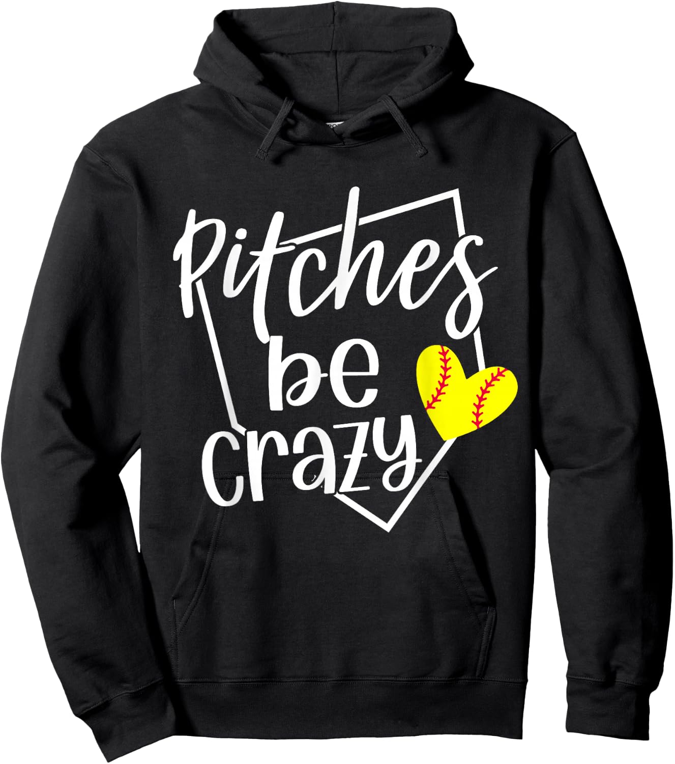 Softball Player Pitches Be Crazy Funny Softball Pitcher Hoodie - Hoodie | Black