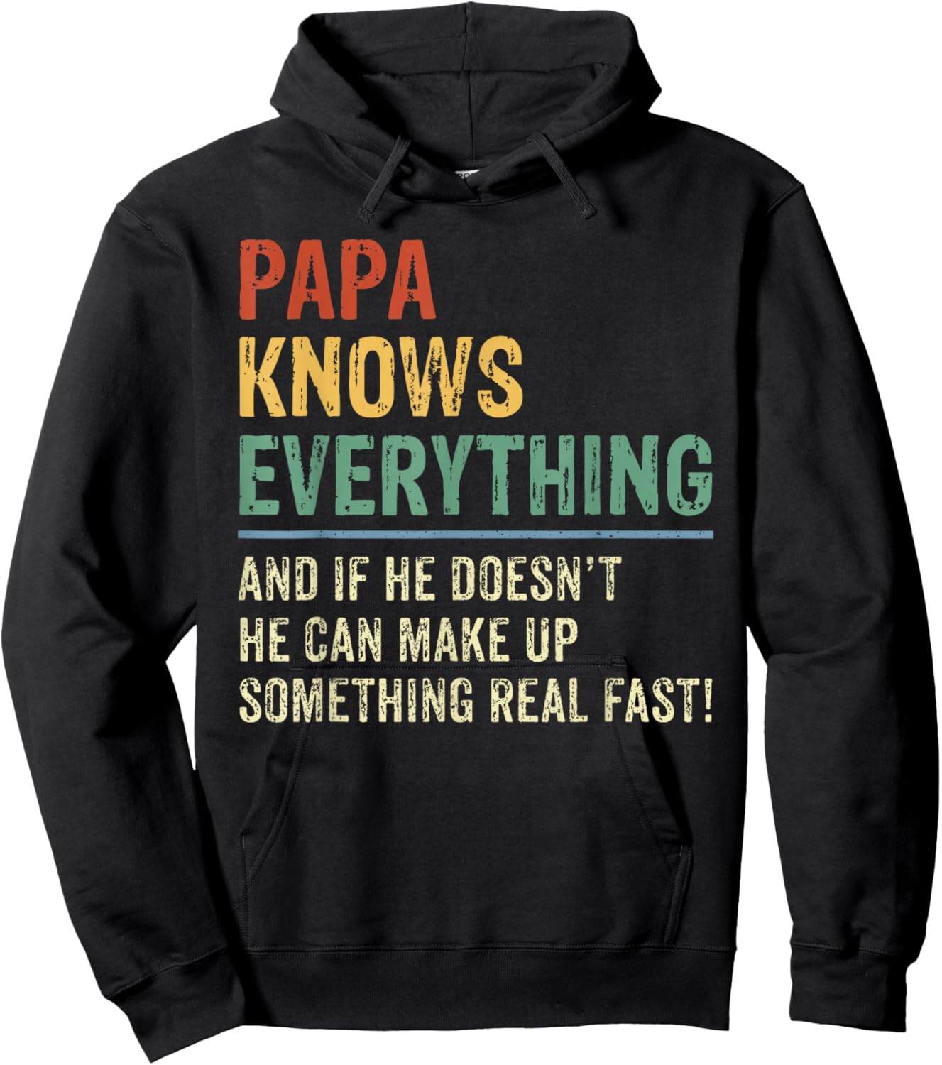 Papa Knows Everything Shirt 60th Gift Funny Father's Day Hoodie - Hoodie | Black