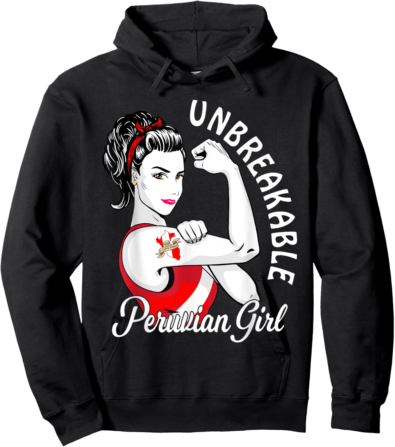 Peruvian Girl Heritage Peru Flag for Girls Women Gift Hoodie - Hoodie | Black