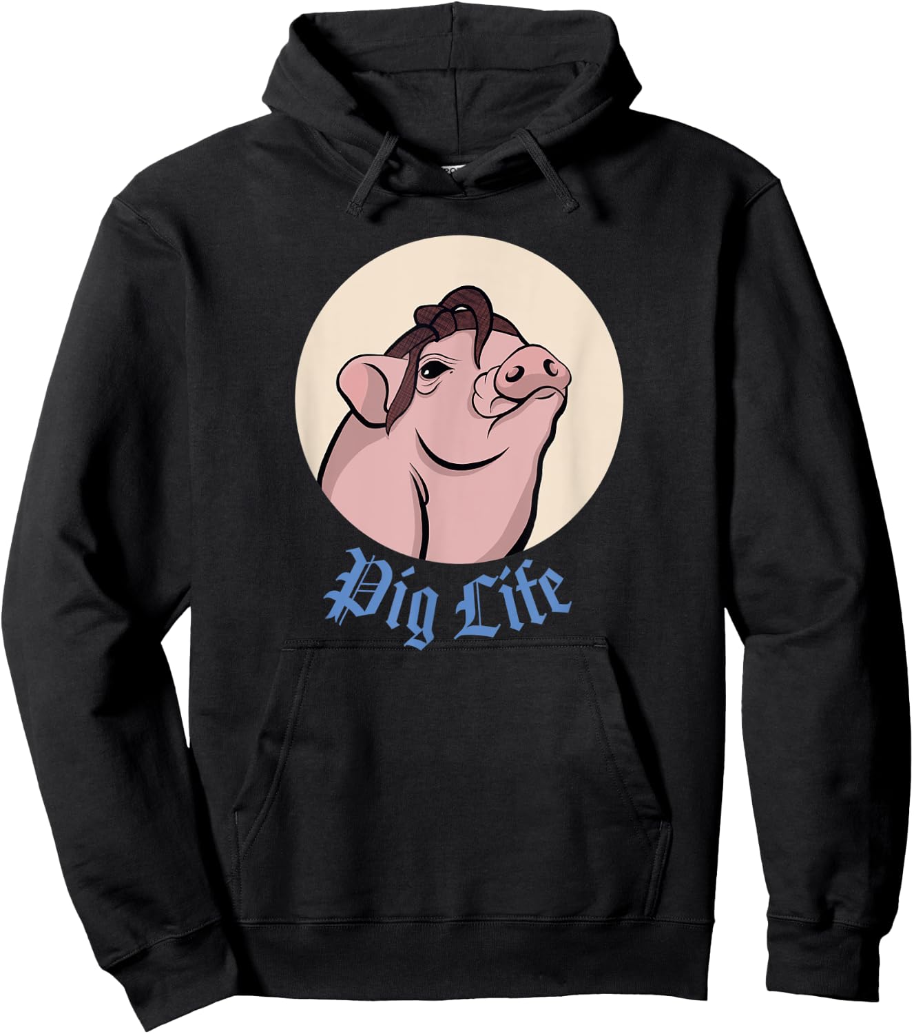 Piggy Lovers Tough Pig - Pig Life Mini Pig Hoodie - Hoodie | Black