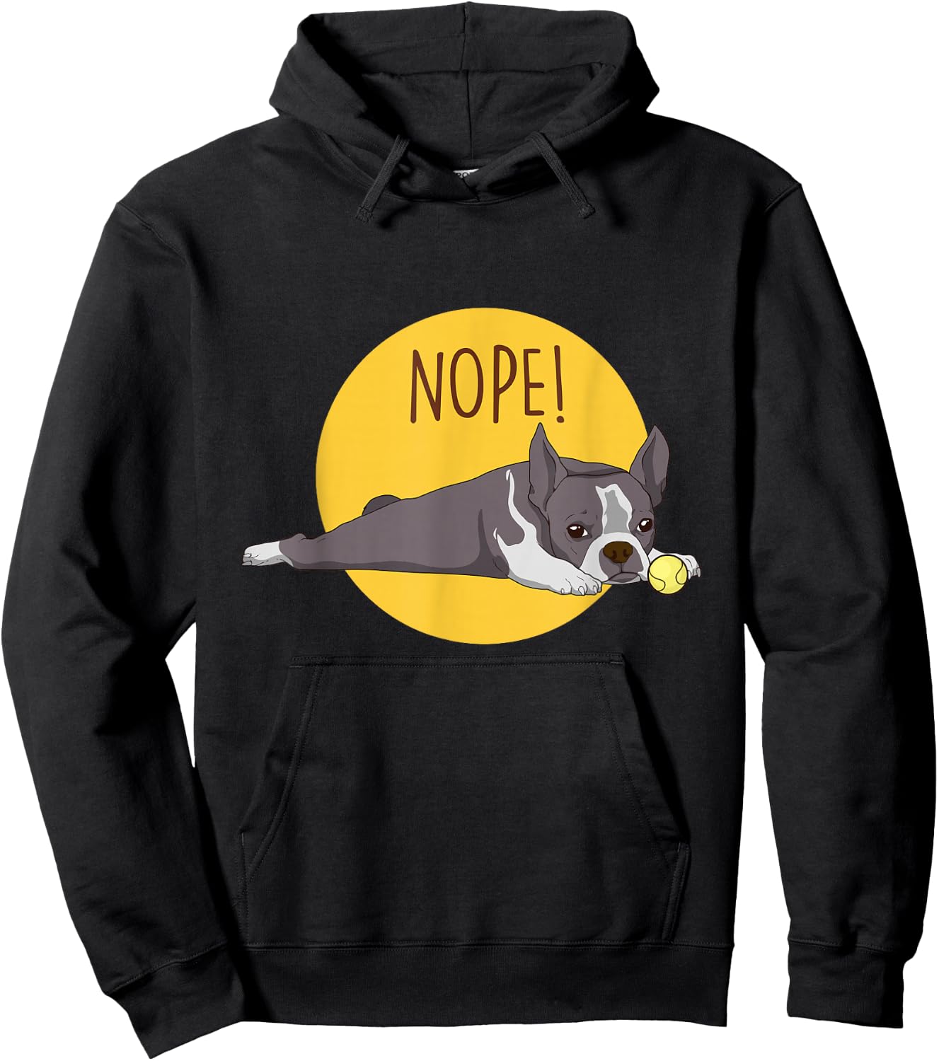 Boston Terrier Dog Shirt Lazy Boston Terrier Mom Dad Hoodie - Hoodie | Black