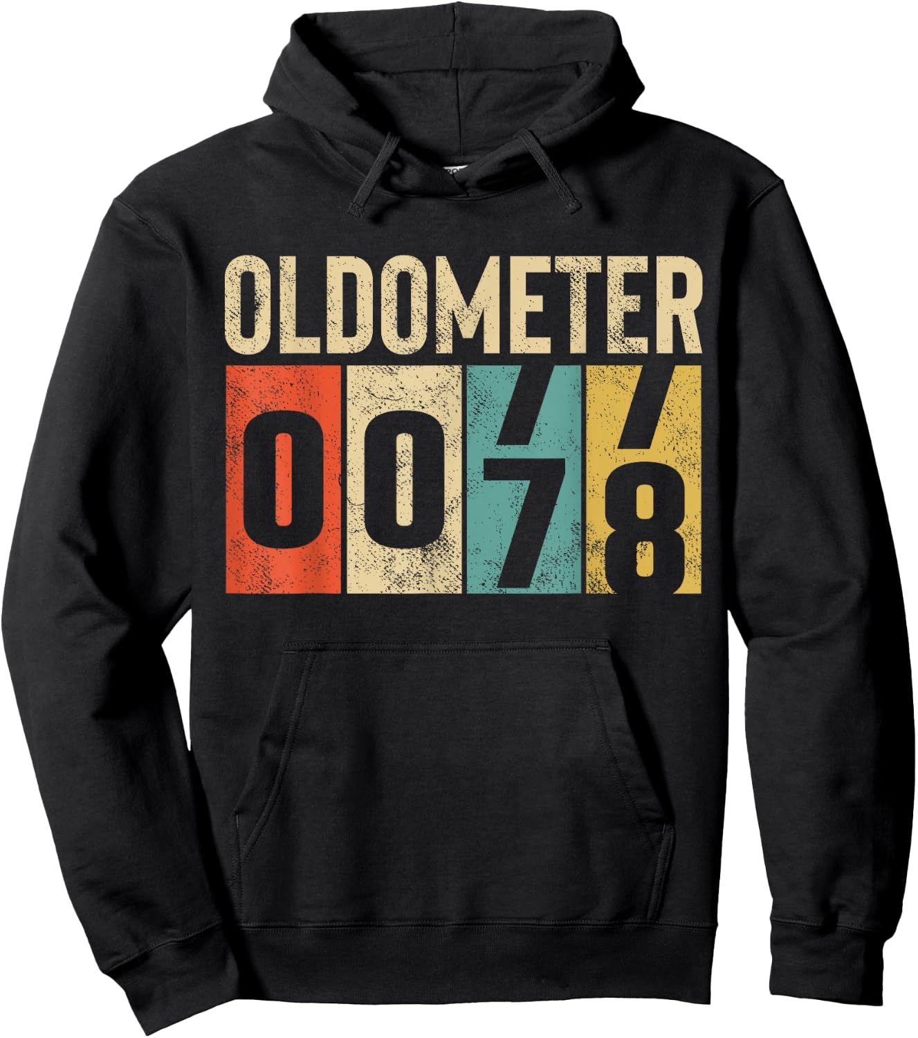 Funny 78 Years Old Oldometer Vintage 78th Birthday Odometer Hoodie - Hoodie | Black