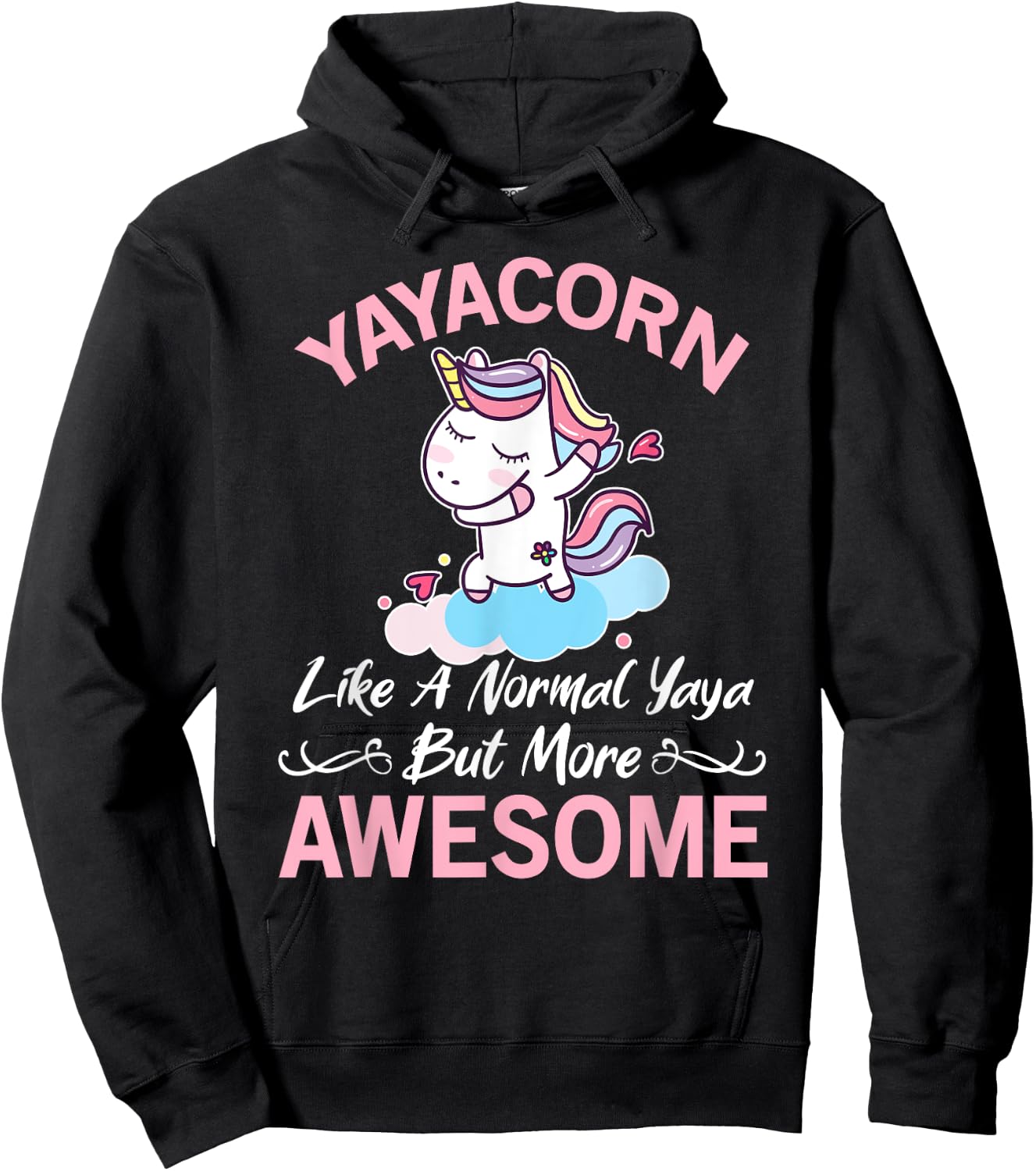 Yayacorn Funny Unicorn Gift Yaya Hoodie - Hoodie | Black