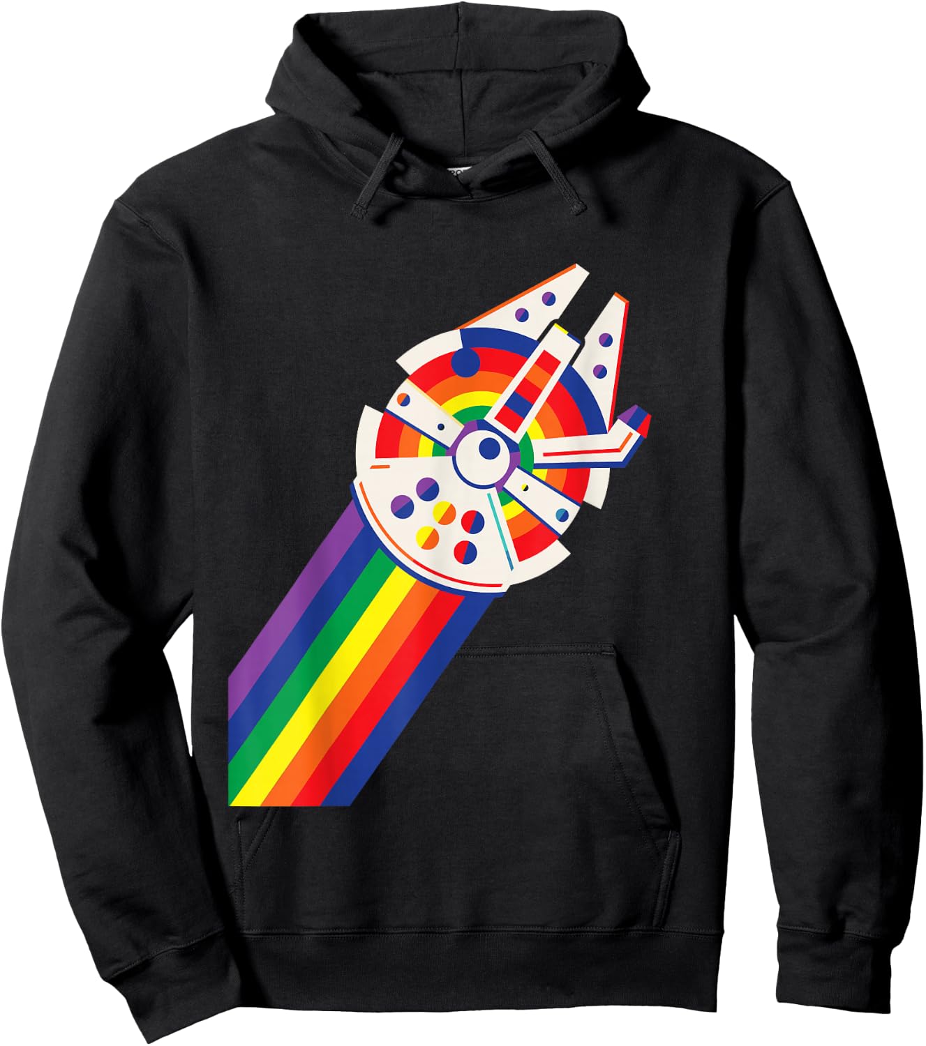 Star Wars Rainbow Millennium Falcon Hoodie - Hoodie | Black