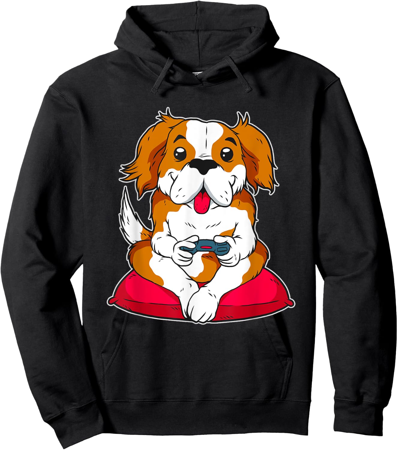 Cute Gamer Dog Gaming Women Hoodie - Hoodie | Black
