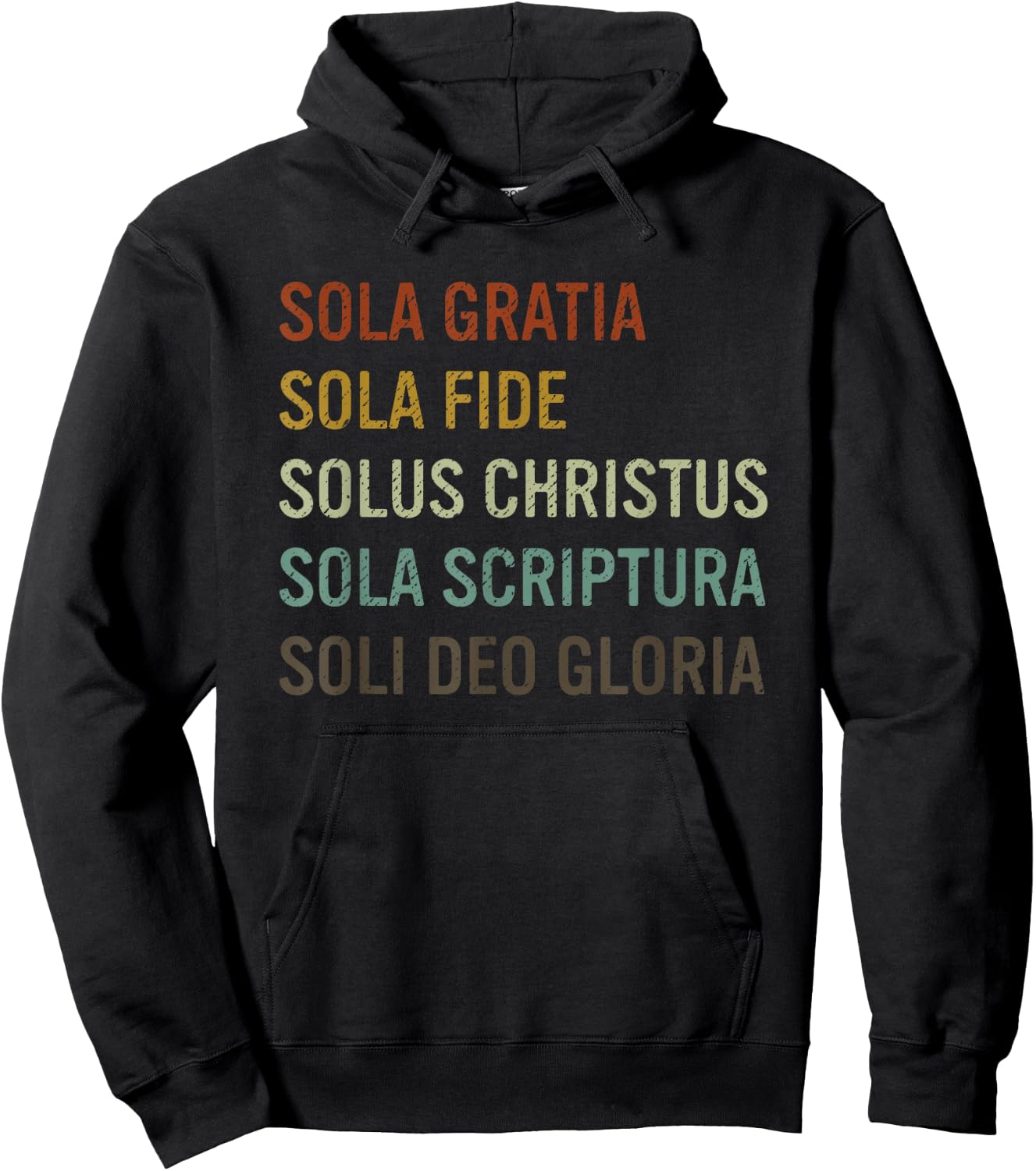 5 Solas Scriptura Christian Bible Theology Retro Hoodie - Hoodie | Black
