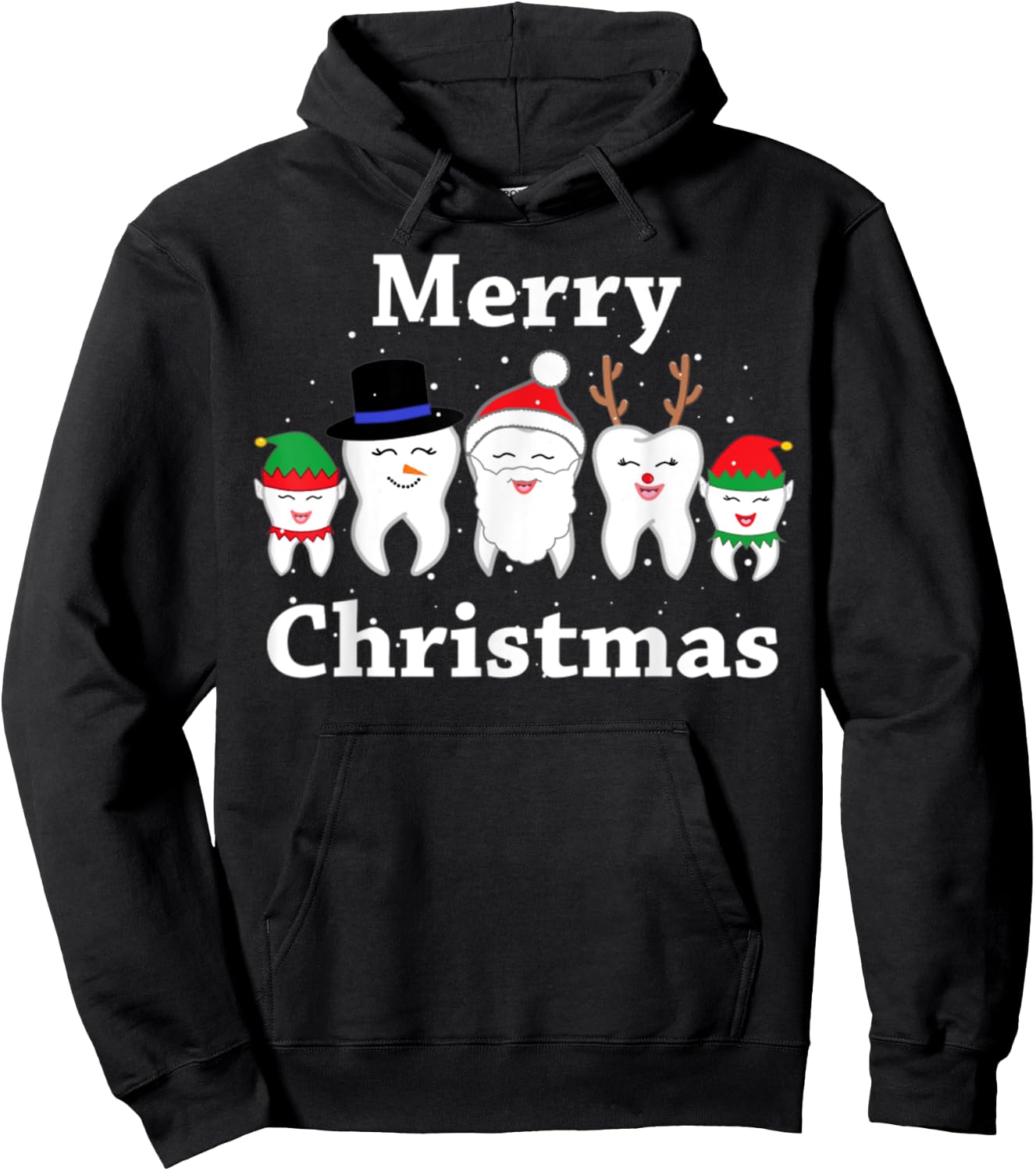 Funny Dental Ugly Christmas Sweaters Hoodie - Hoodie | Black