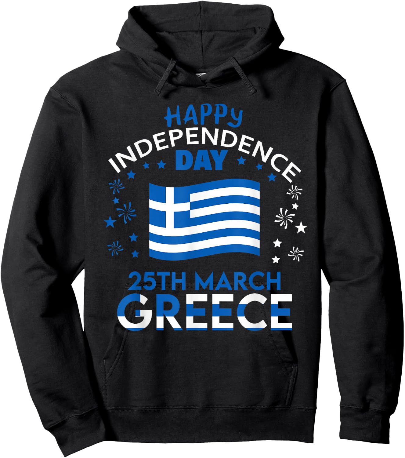 Greece 205th Independence Day Greek Pride Greece Flag Hoodie - Hoodie | Black