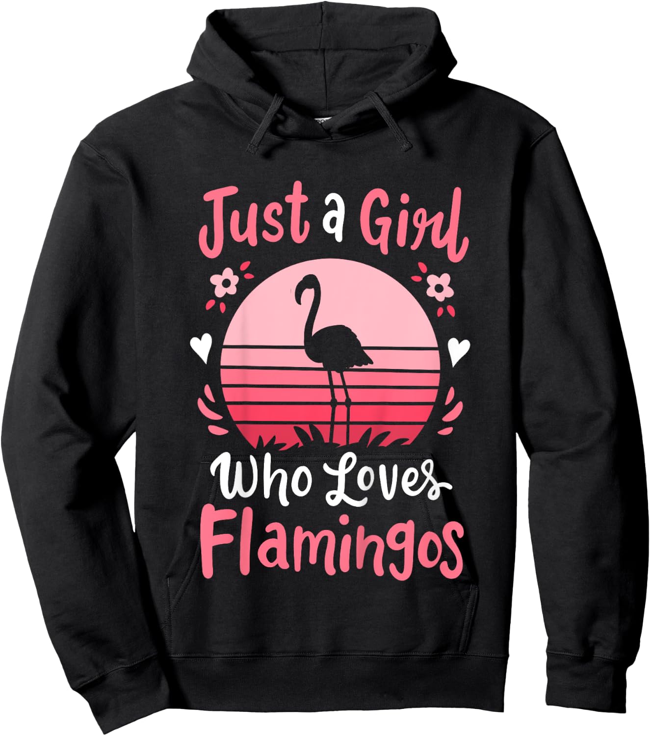 Flamingo Just a Girl Who Loves Flamingos Hoodie - Hoodie | Black