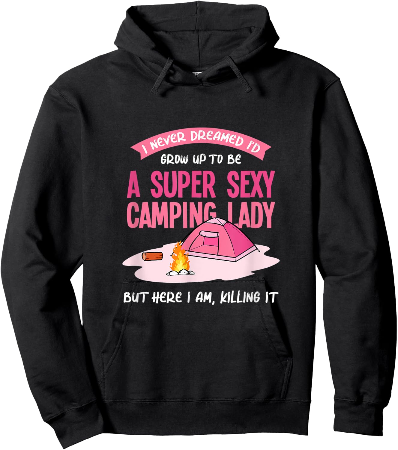 Camping Lady Accessories Encampment Woman Wife Tent Tenting Hoodie - Hoodie | Black
