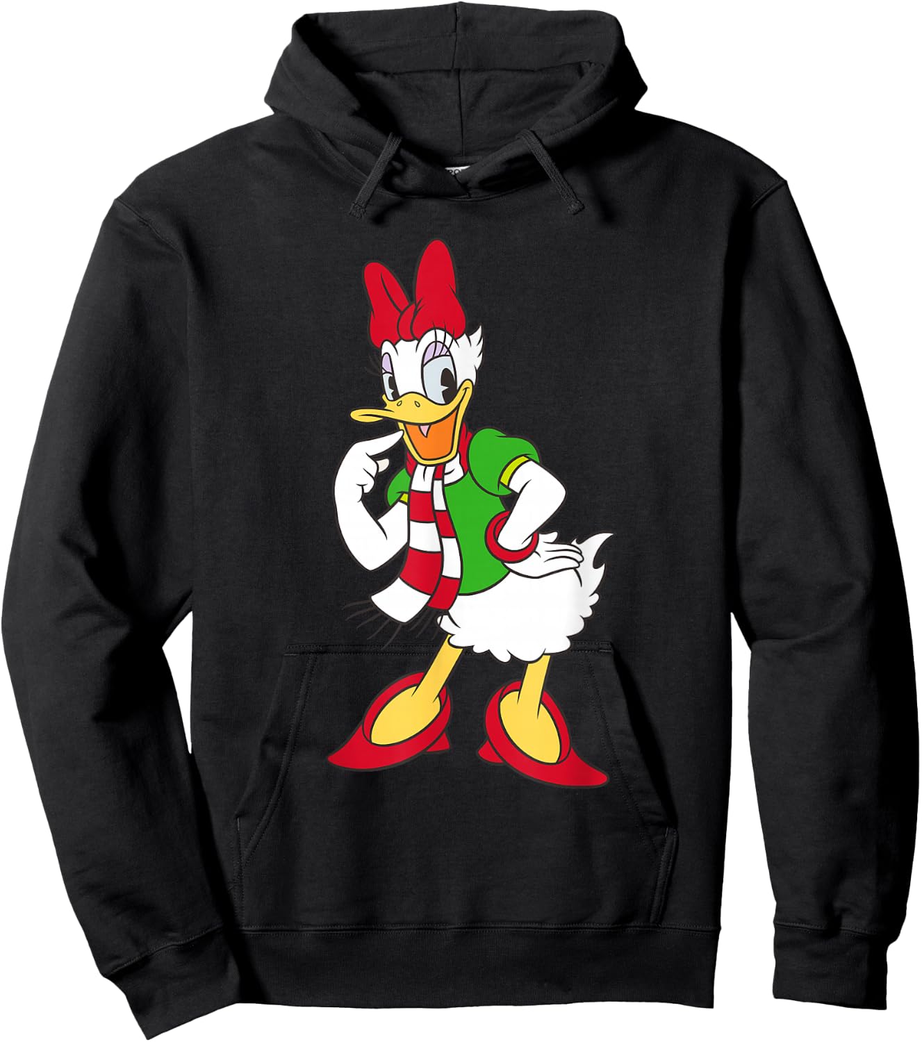 Disney Daisy Duck Red and Green Holiday Hoodie - Hoodie | Black