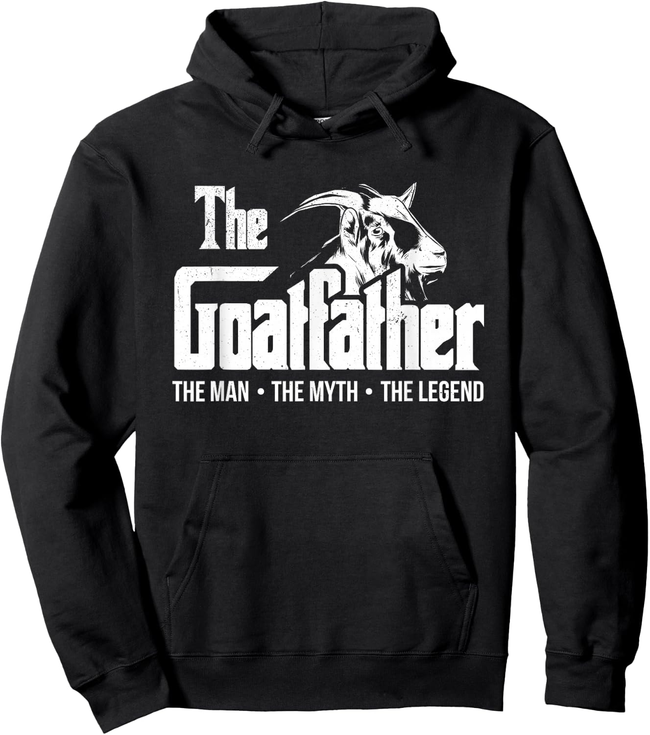 The Goatfather Funny Goat Dad Farm Animal Lover Farmer , Black, Small Hoodie - Hoodie | Black