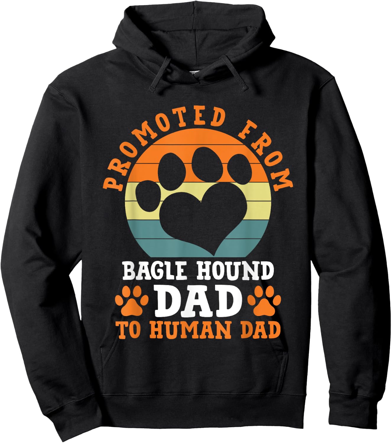 Promoted from Bagle Hound Dad Funny Basset Beagle Humor Hoodie - Hoodie | Black