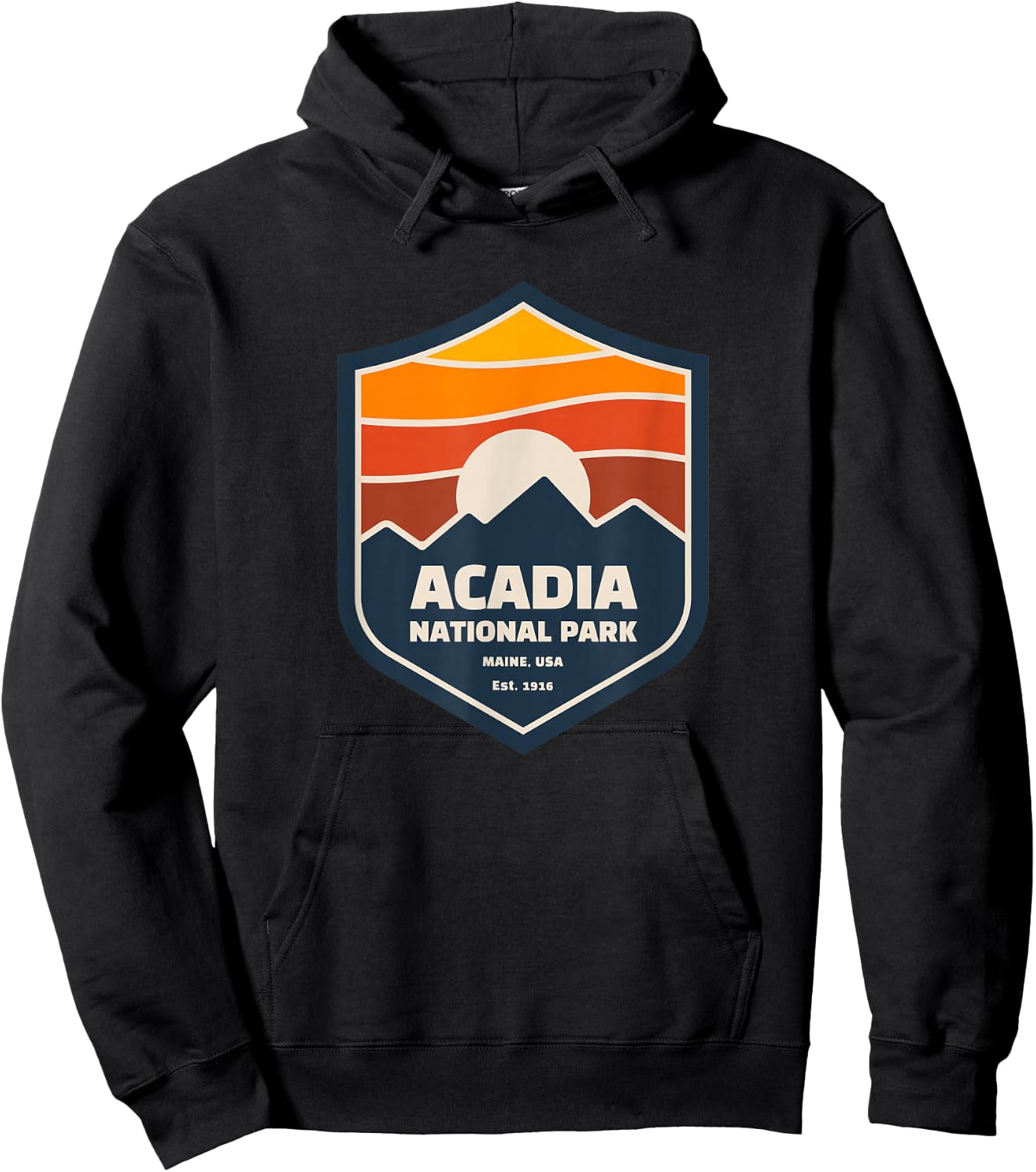 Family Vacation Gift - Retro Acadia National Park Hoodie - Hoodie | Black