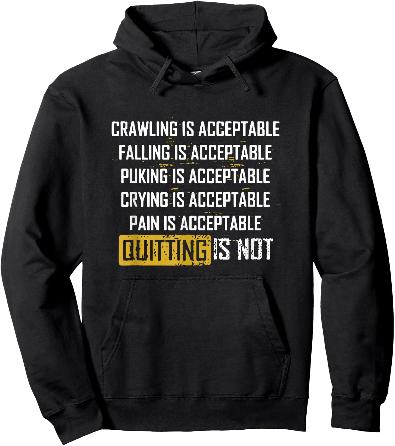 Crawling Is Acceptable Falling Is Acceptable Hoodie - Hoodie | Black