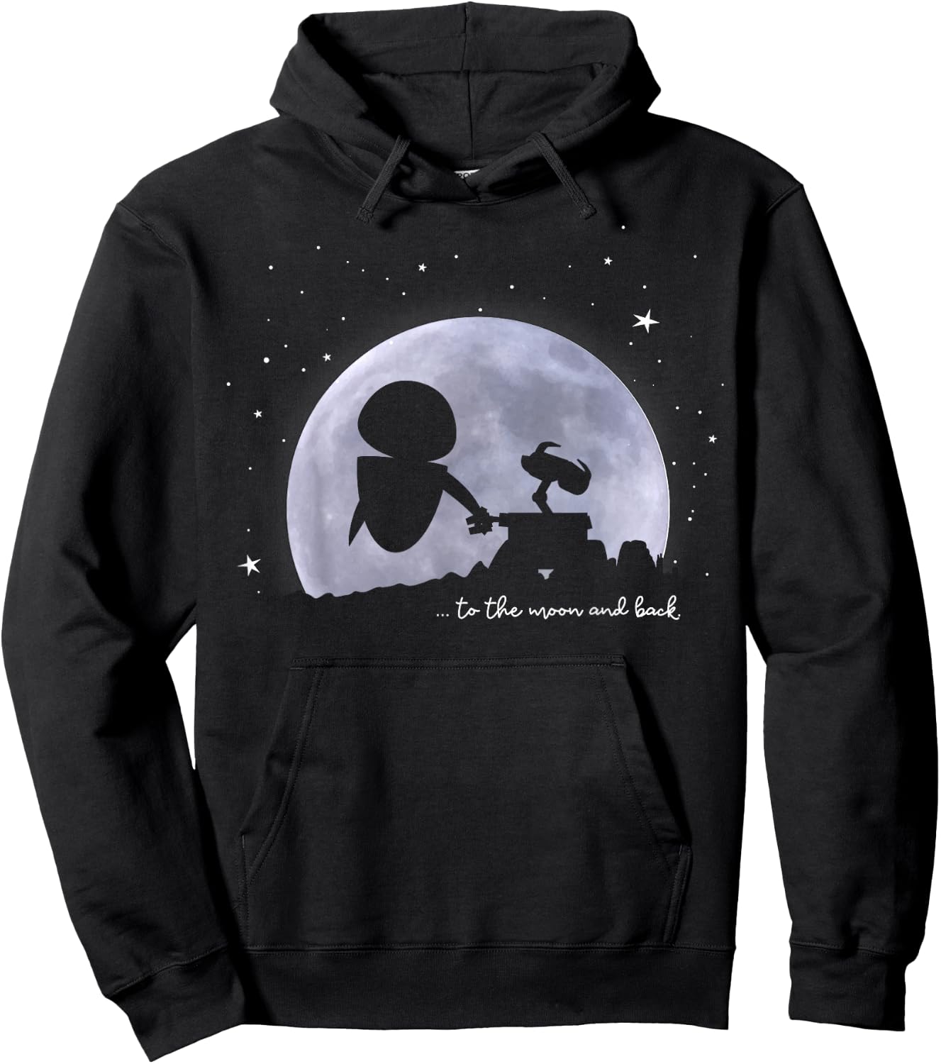 Disney Pixar Wall-E & Eve To The Moon And Back Hoodie - Hoodie | Black