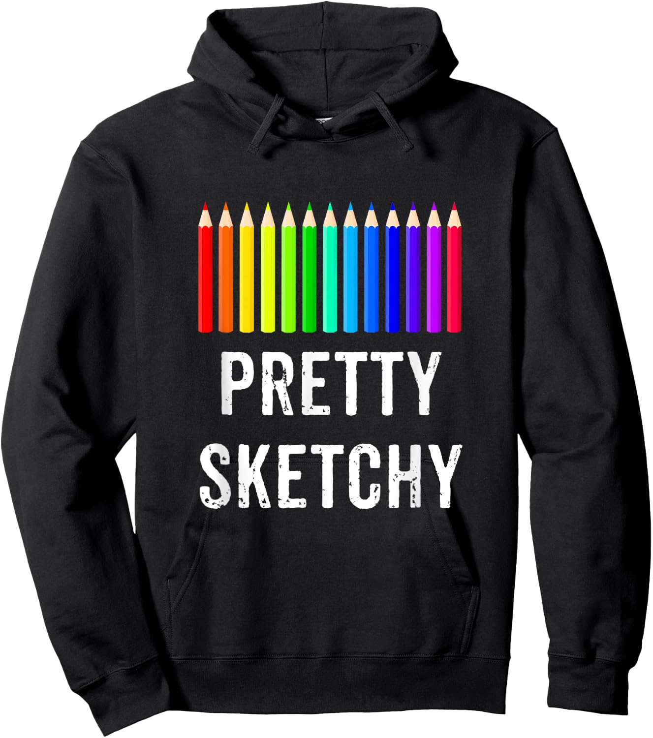 Pretty Sketchy Fun Art Lover Colored Pencils Artists Gift Small Hoodie - Hoodie | Black