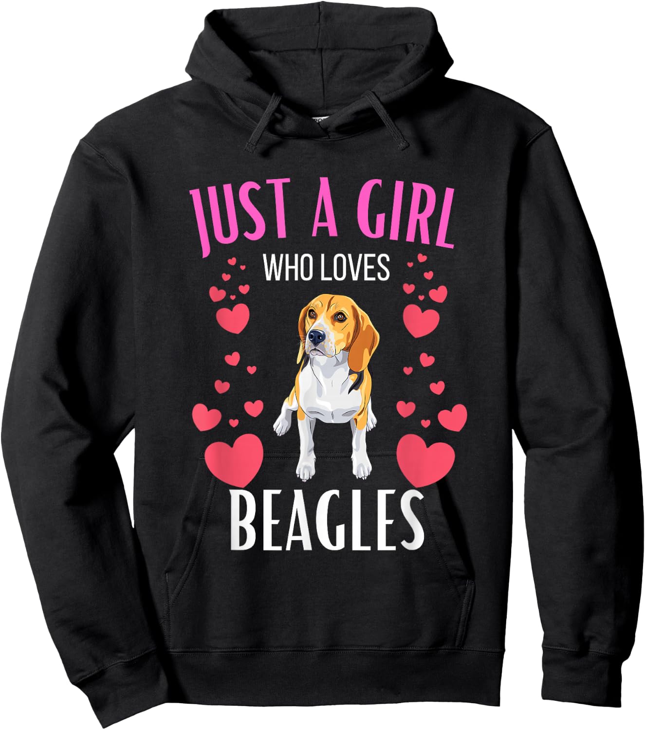 Just A Girl Who Loves Beagles Funny Cute Beagle Lover Hoodie - Hoodie | Black