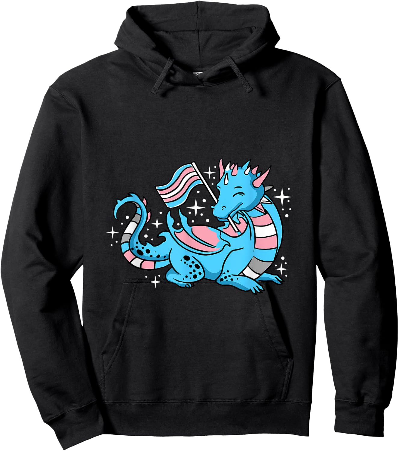 Trans Pride Dragon Hoodie - Hoodie | Black