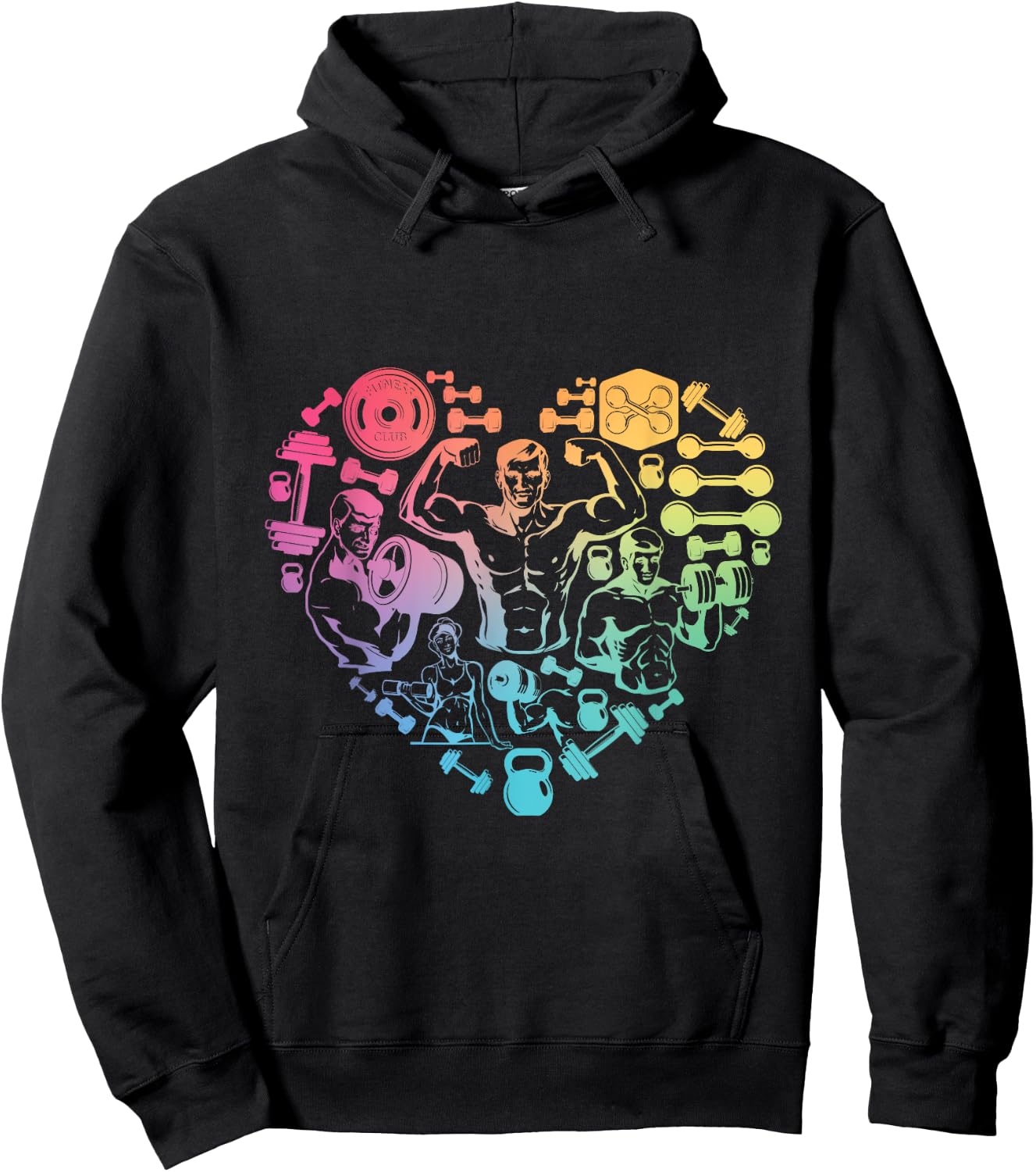 finess gym heart love Weight lifter Gym T Shirt Body Builder Hoodie - Hoodie | Black