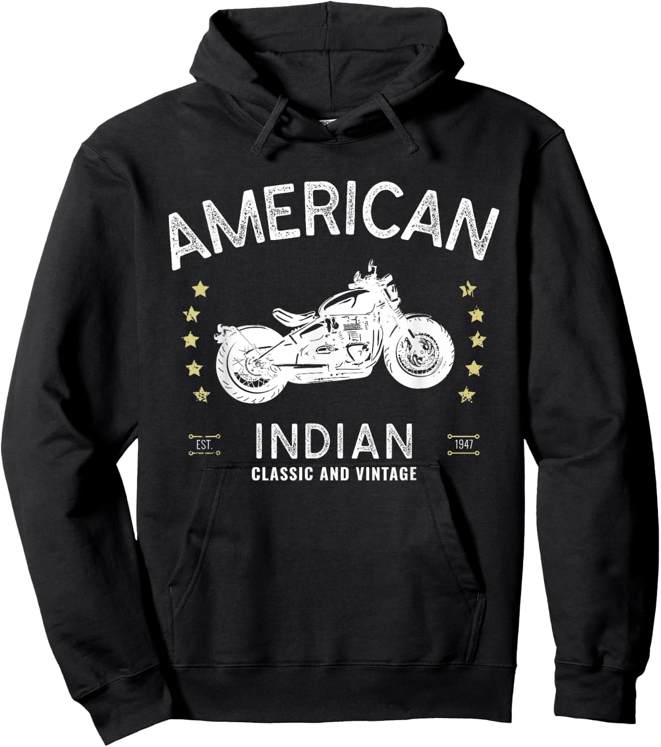 Retro Vintage American Motorcycle Indian Biker Club Hoodie - Hoodie | Black