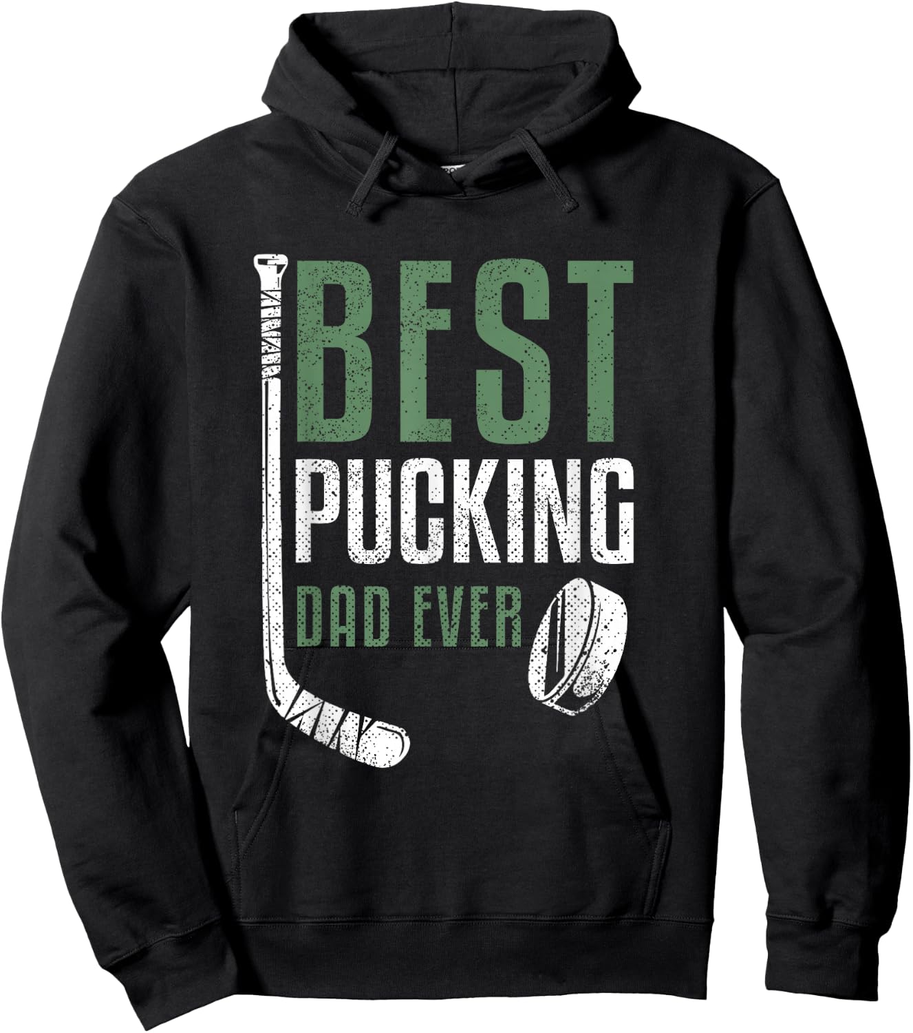 Best Pucking Dad Ever Hockey Daddy Grandpa Father's Day Hoodie - Hoodie | Black